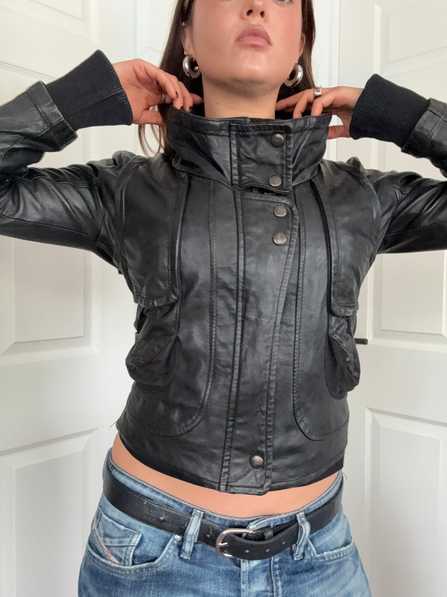 Morgan De Toi Leather Bomber Jacket (S)
