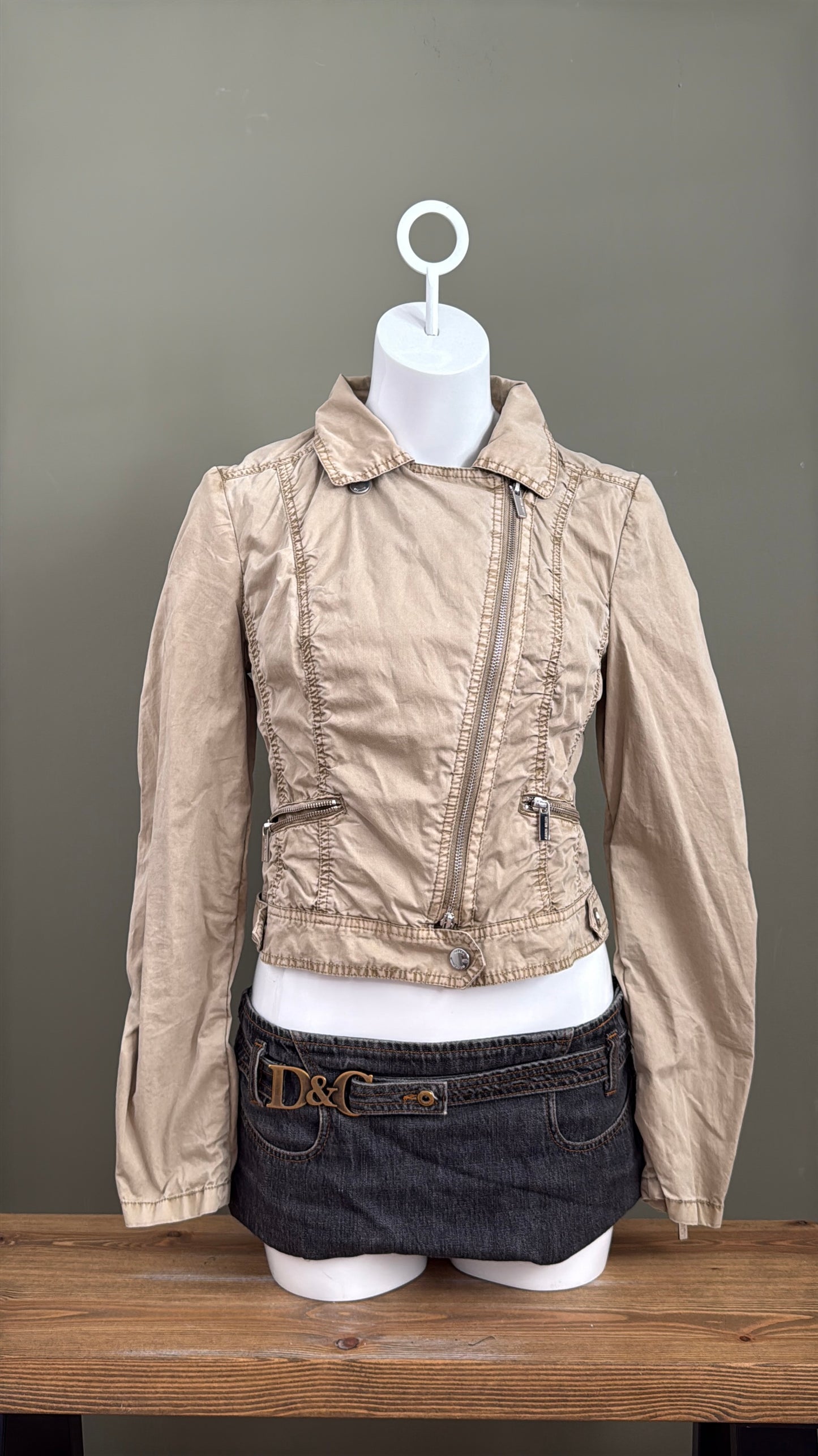 Karen Millen Asymmetric Biker Lightweight Jacket (UK10)