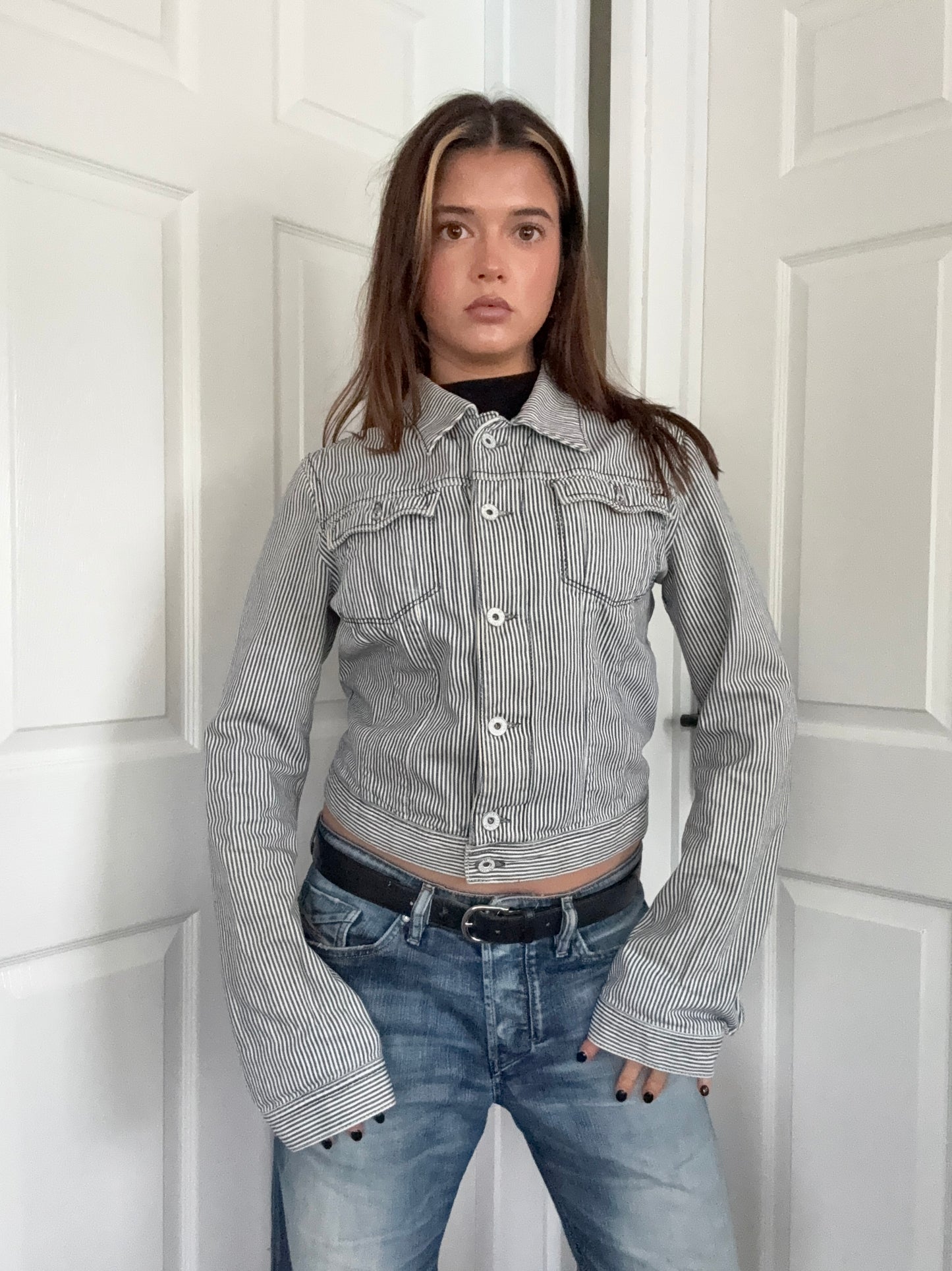 Diesel Pinstripe Denim Jacket (S)