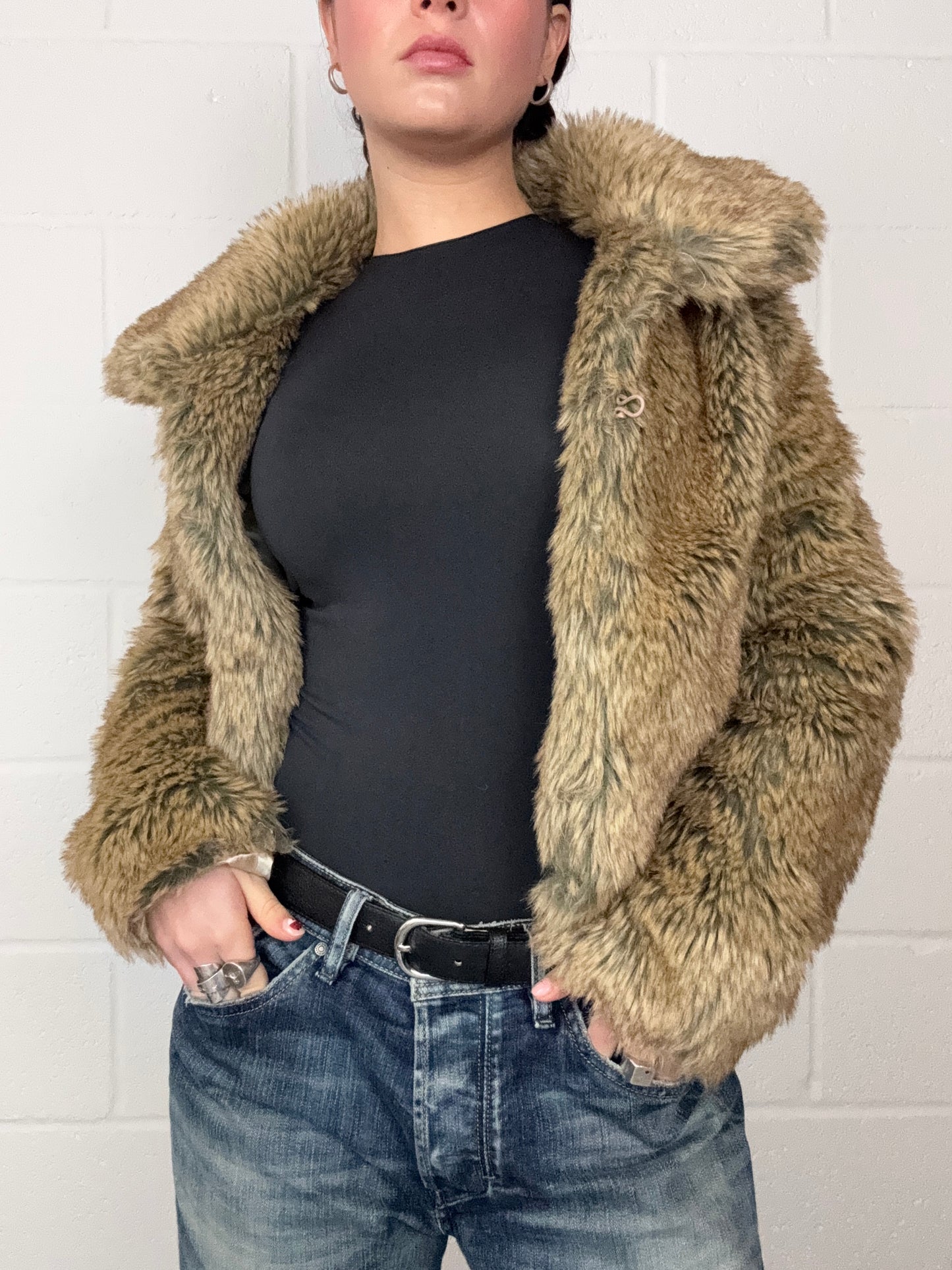 Y2K Faux Fur Jacket (UK10)