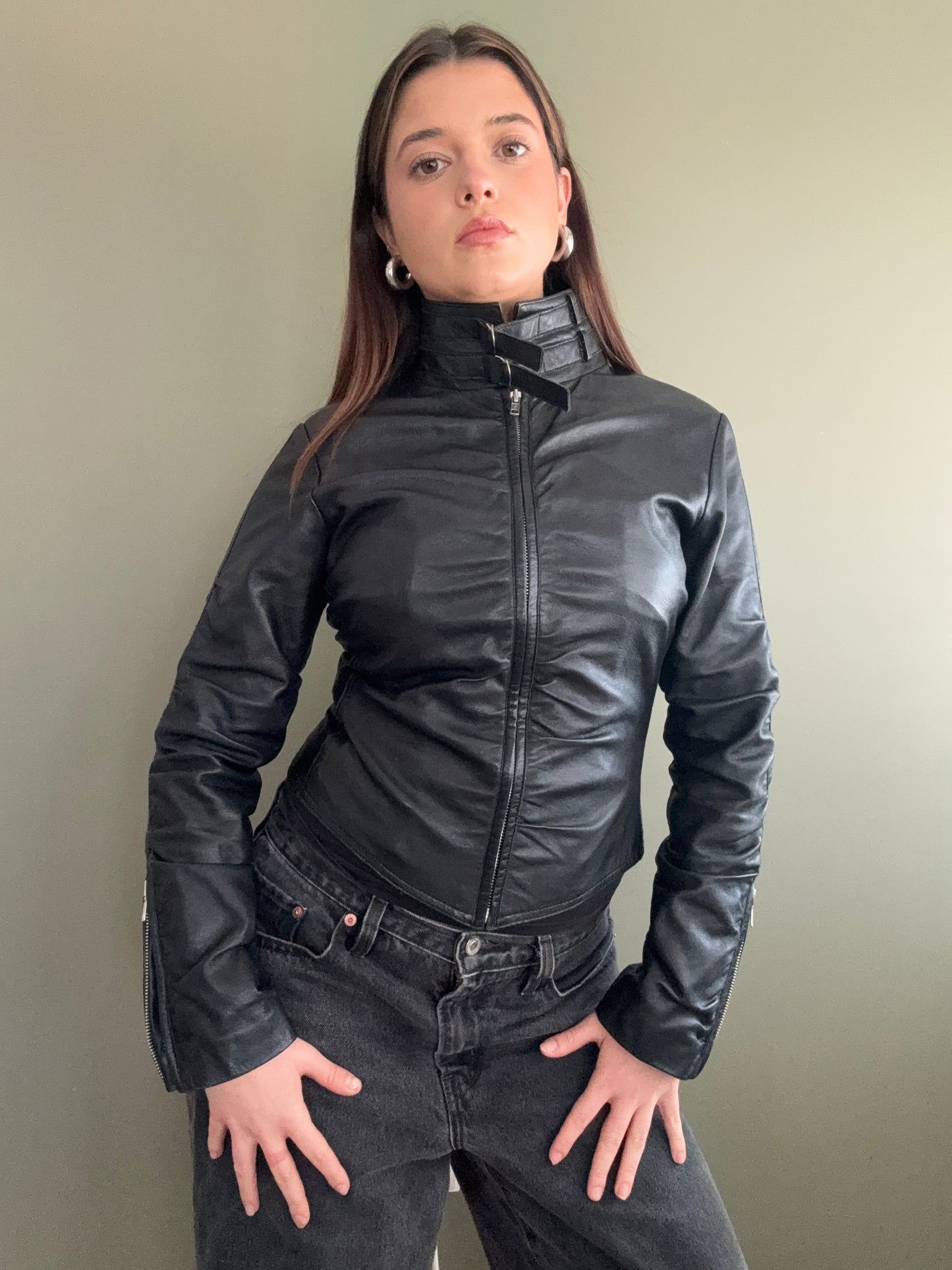 Fitted Leather Jacket (UK8)