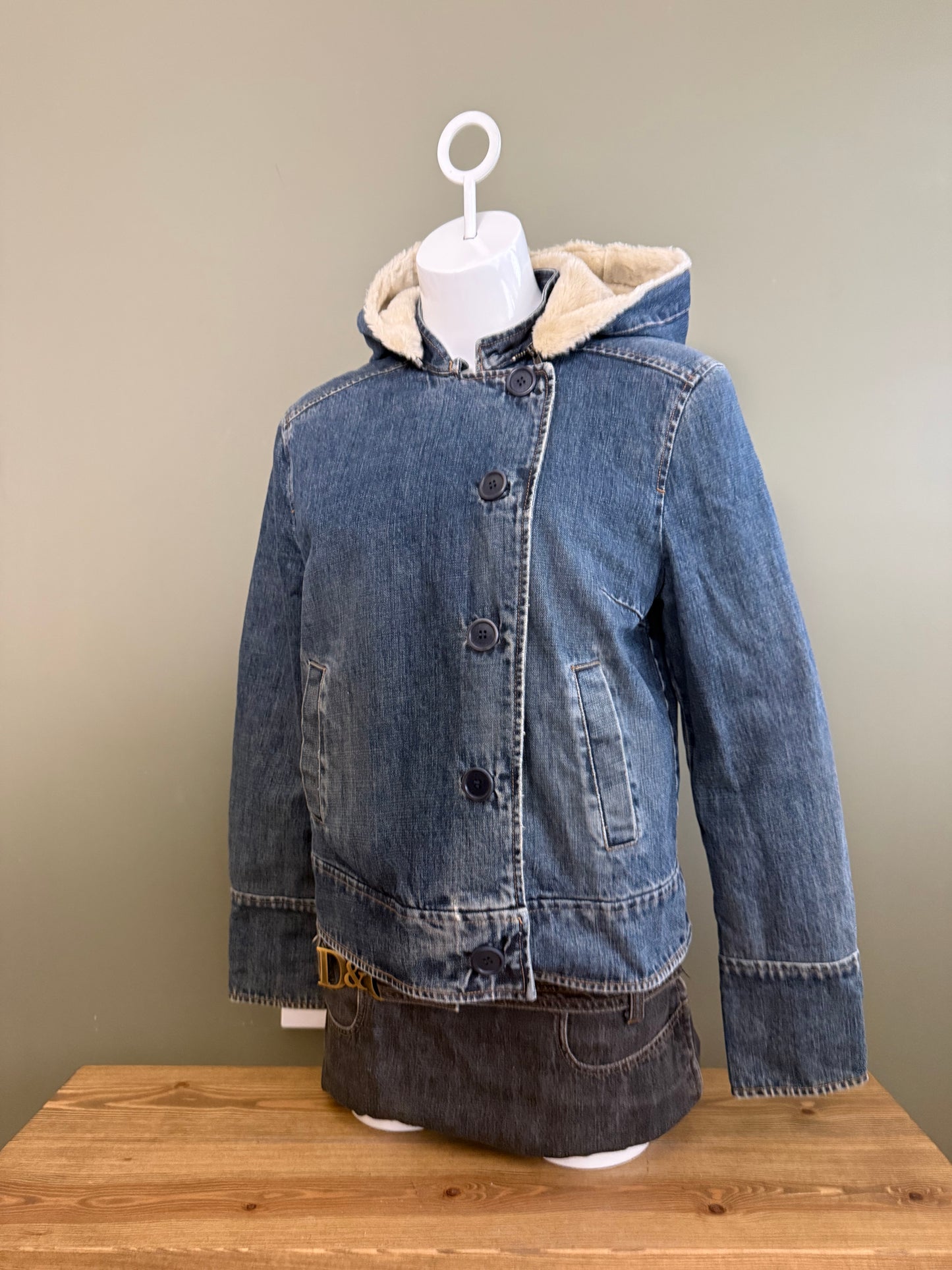 French Connection Denim Bomber Jacket (L)