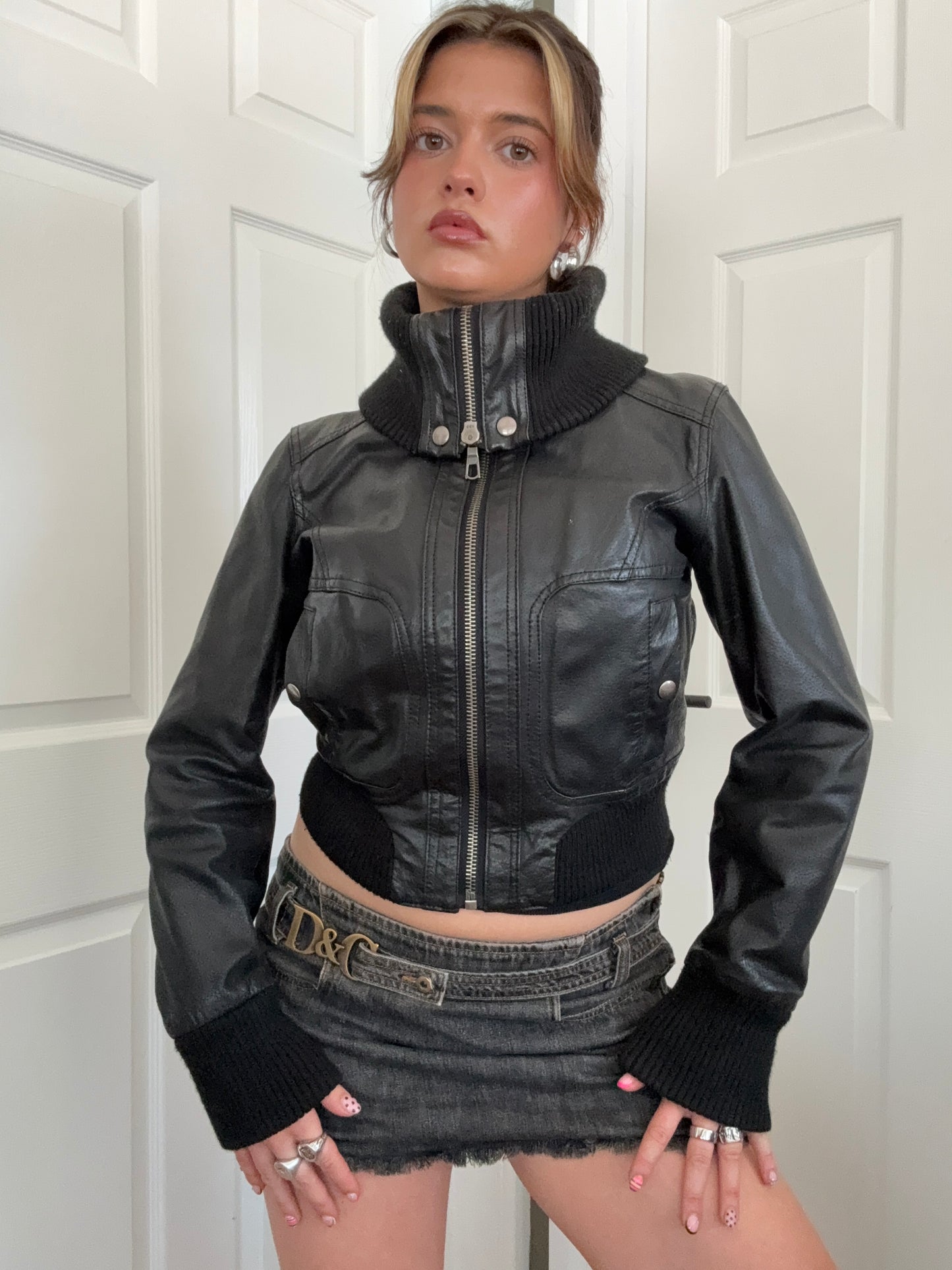 Fitted Leather Jacket (UK12)
