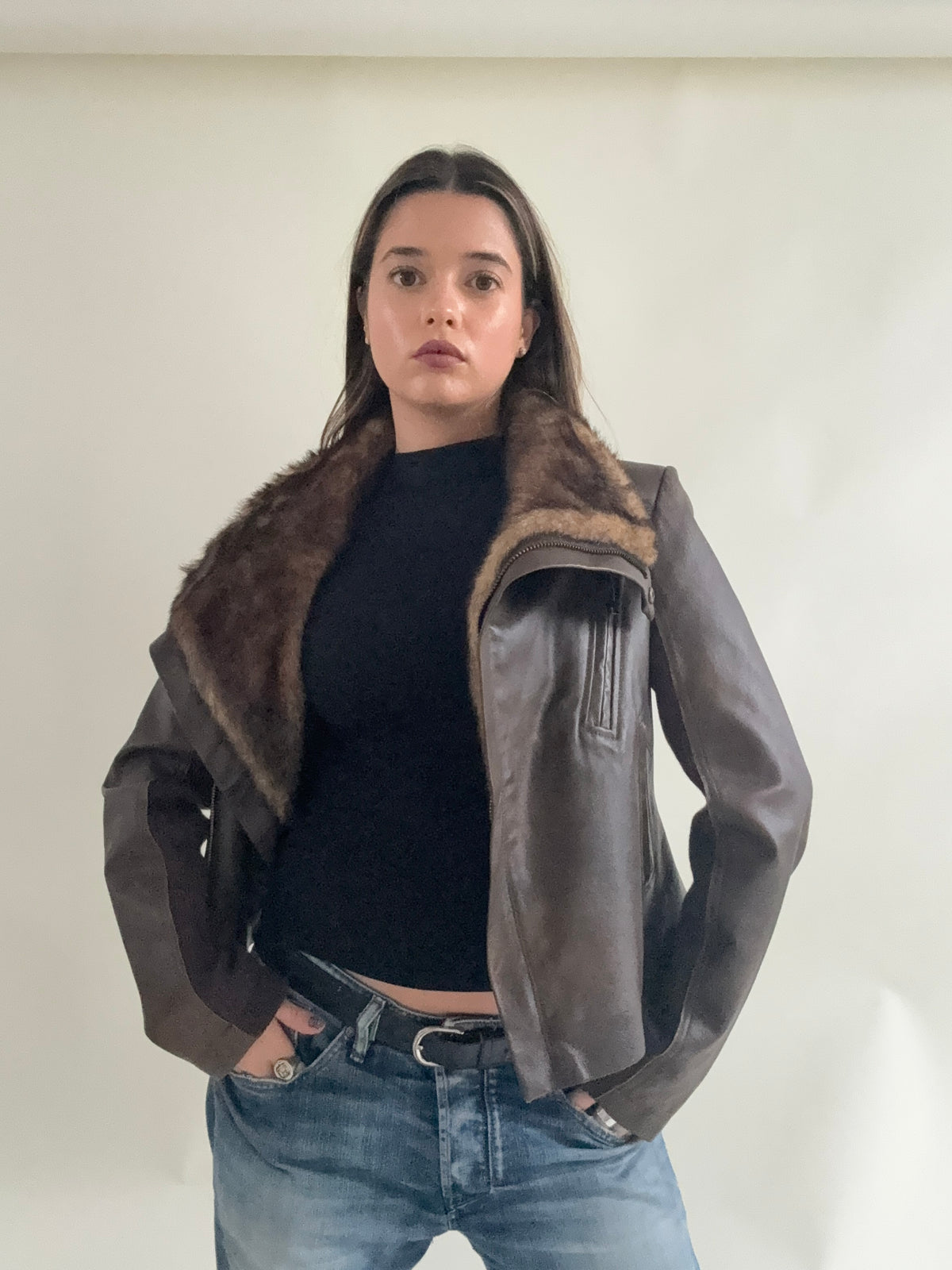 Morgan De Toi Asymmetric Leather Jacket (S)
