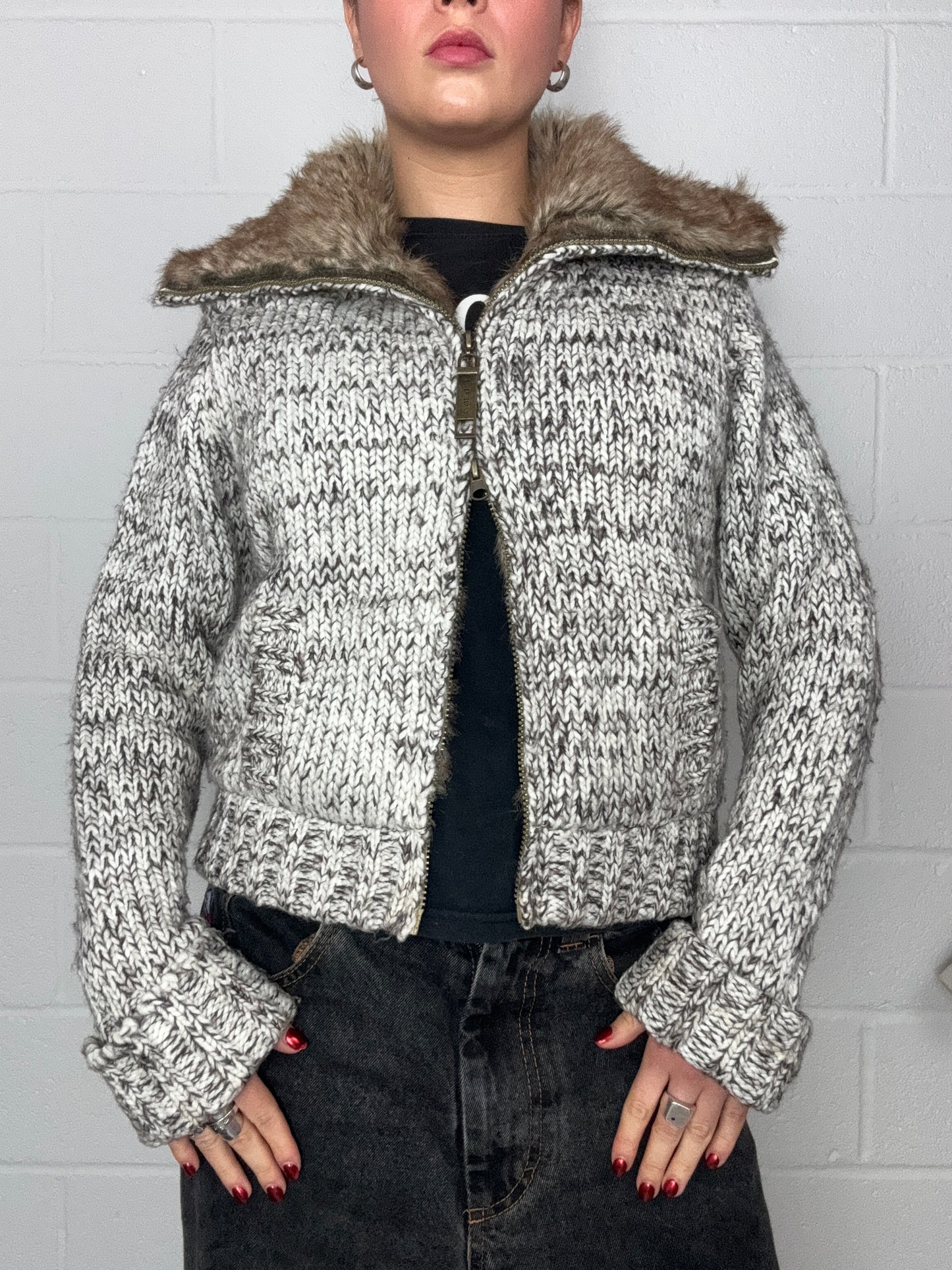 Knitted Zip Up Jumper (UK14)