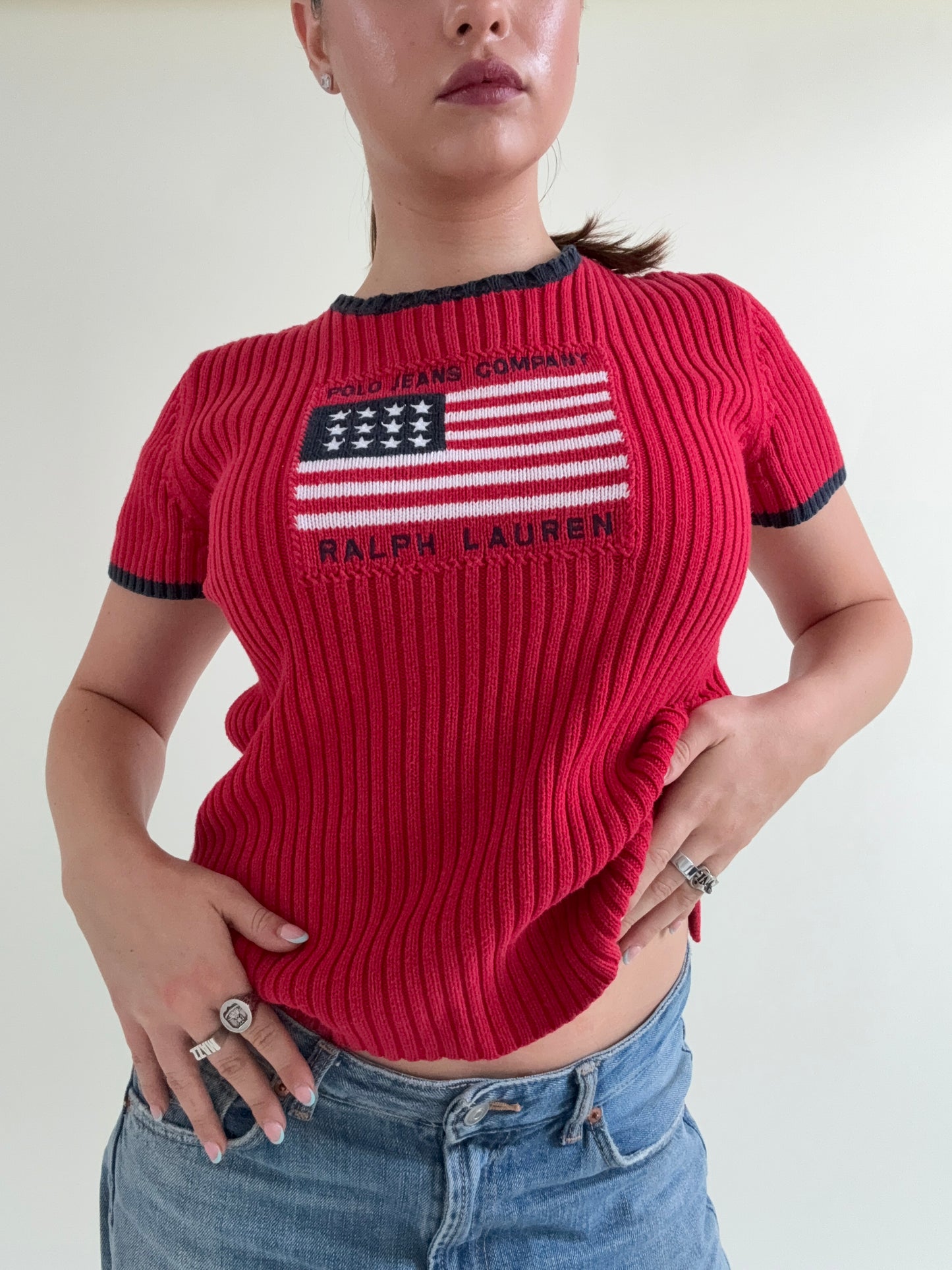Ralph Lauren Knit Flag Top (M)