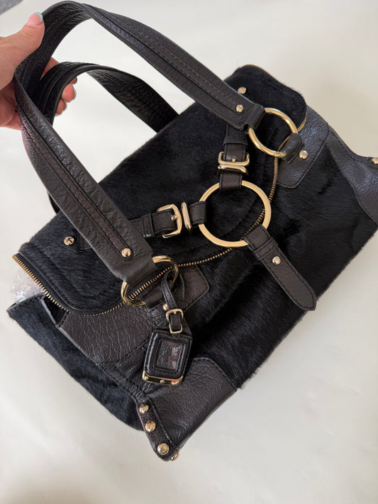 DKNY Pony Hair Studded Handbag