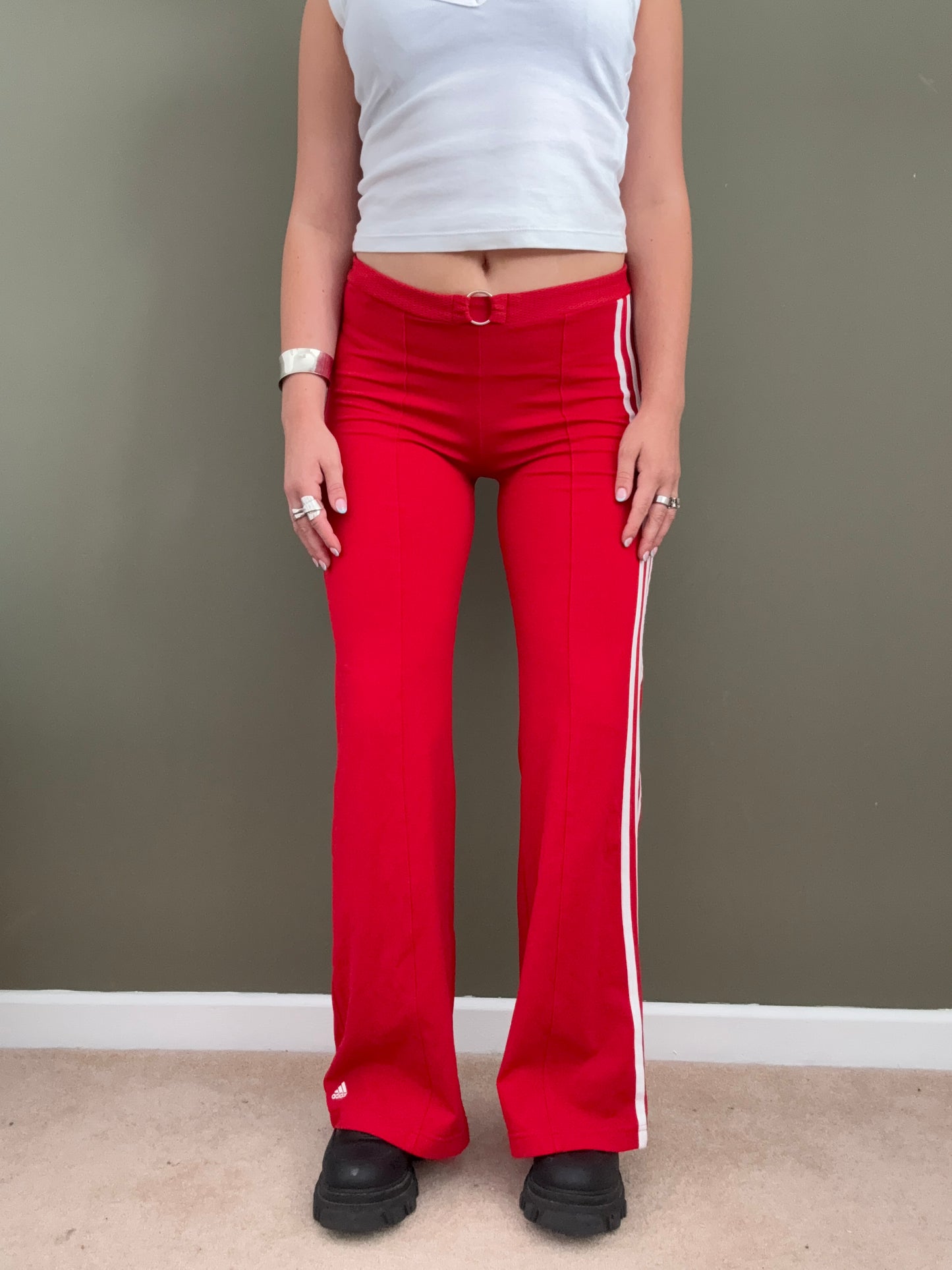 Red Adidas Flared Yoga Pants (UK12)