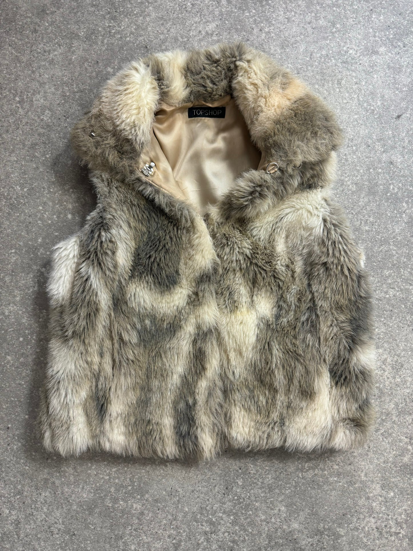 Faux Fur Patchwork Gilet (UK10)