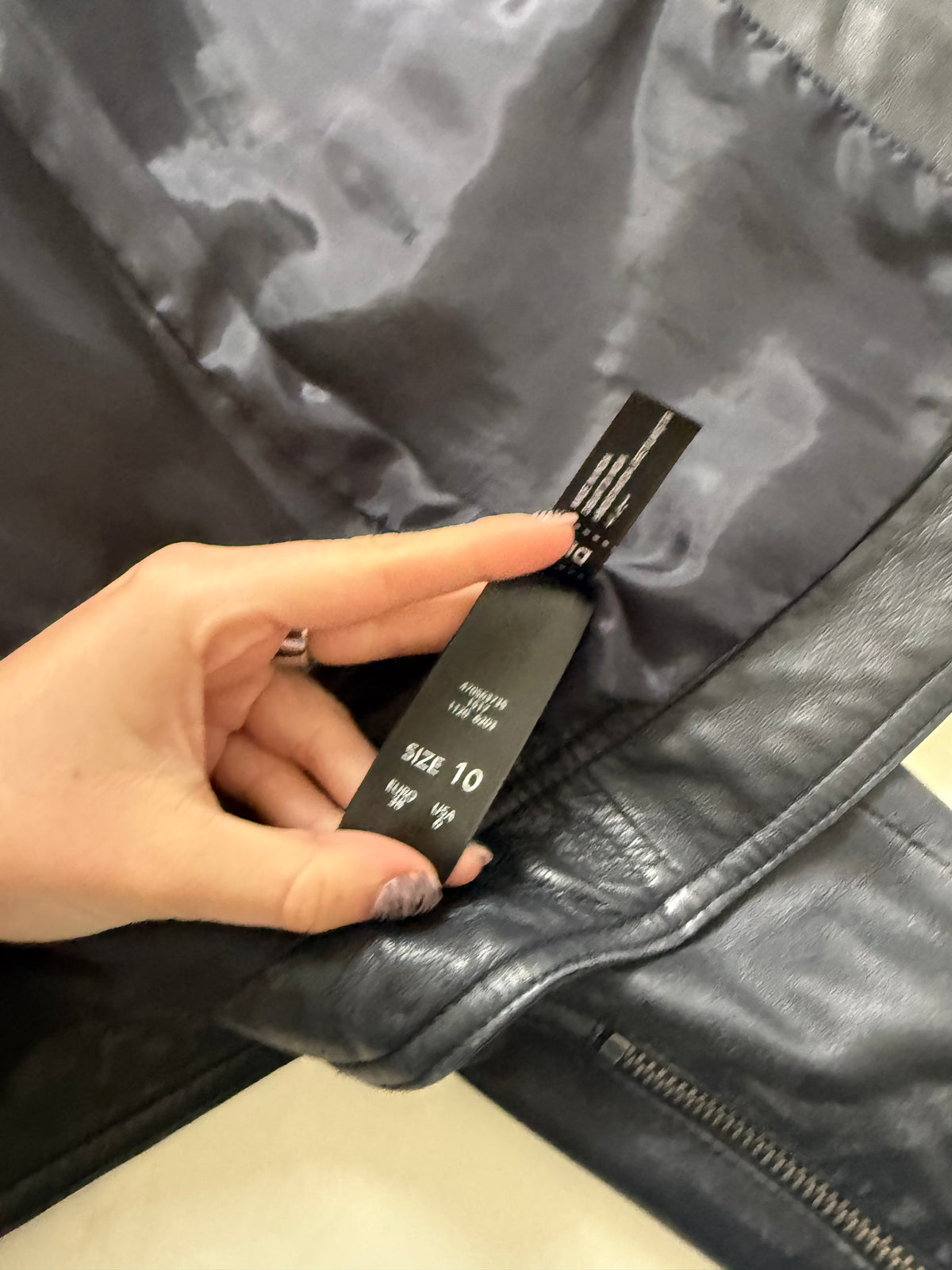 Leather Fitted Jacket (UK10)