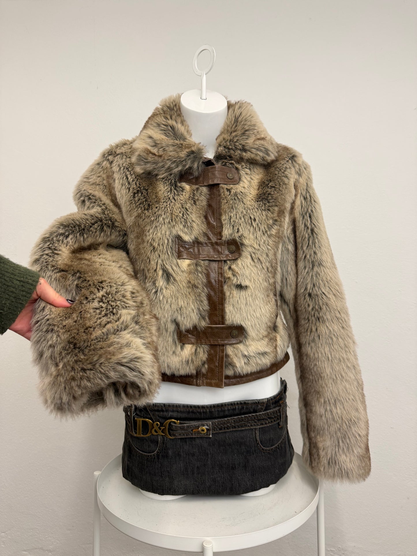 Faux Fur Bomber Jacket (UK12)