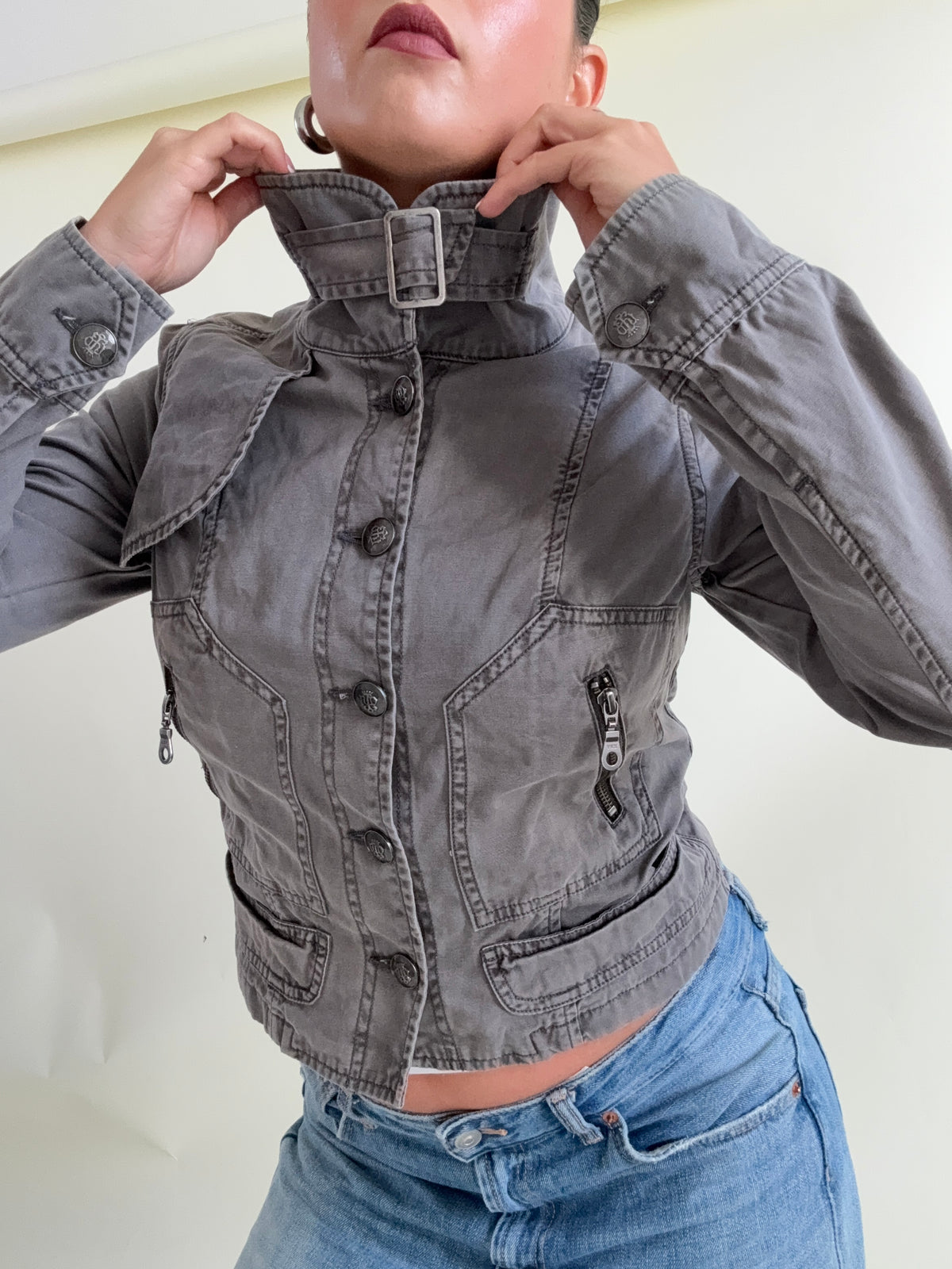 Y2K Buckle Jacket (UK8)