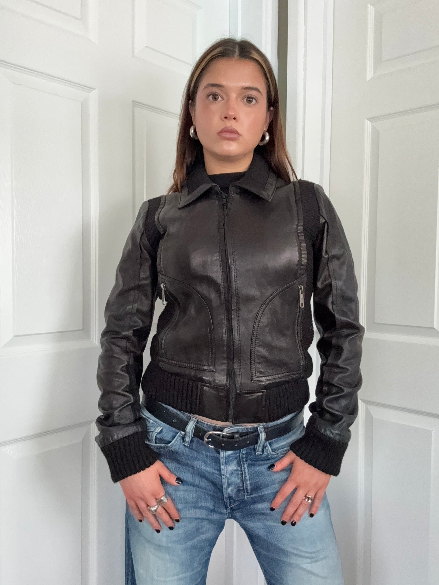 Diesel Leather Bomber Jacket (S)