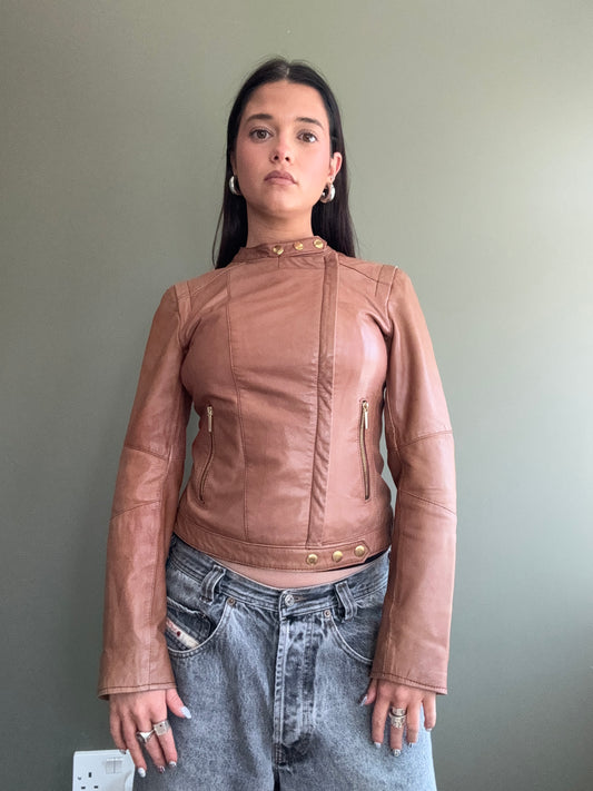 Tan Leather Jacket (XS)