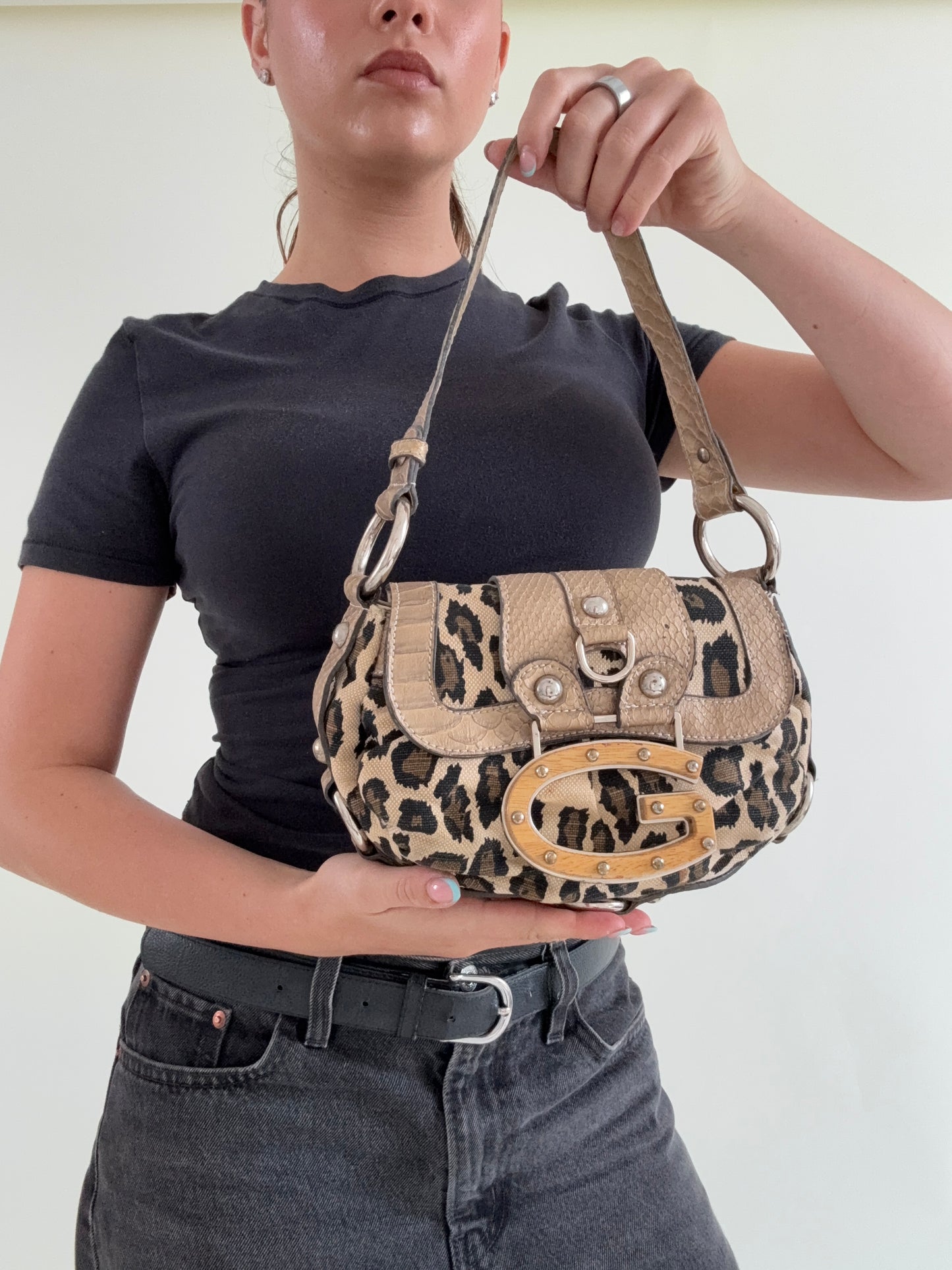 Guess Leopard Print Shoulder Bag