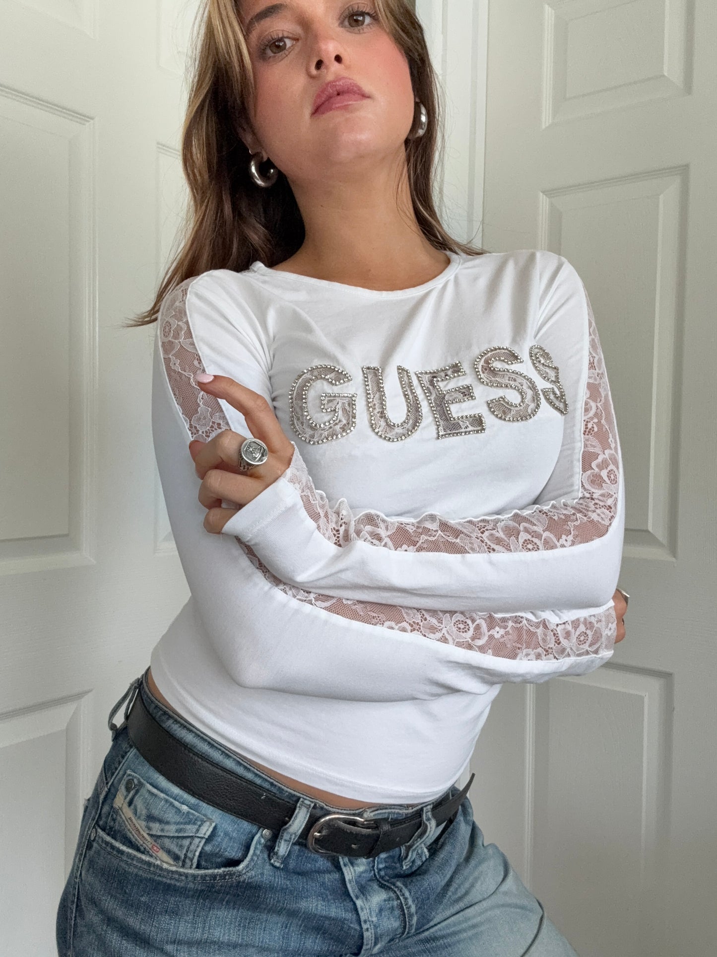 Guess Longsleeve Lace Top (S)