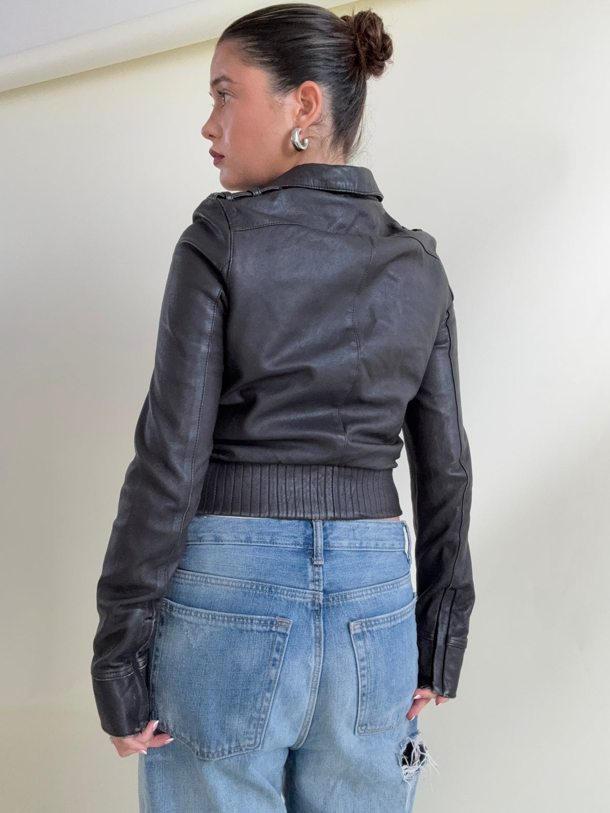 Allsaints Leather Fitted Jacket (UK10)