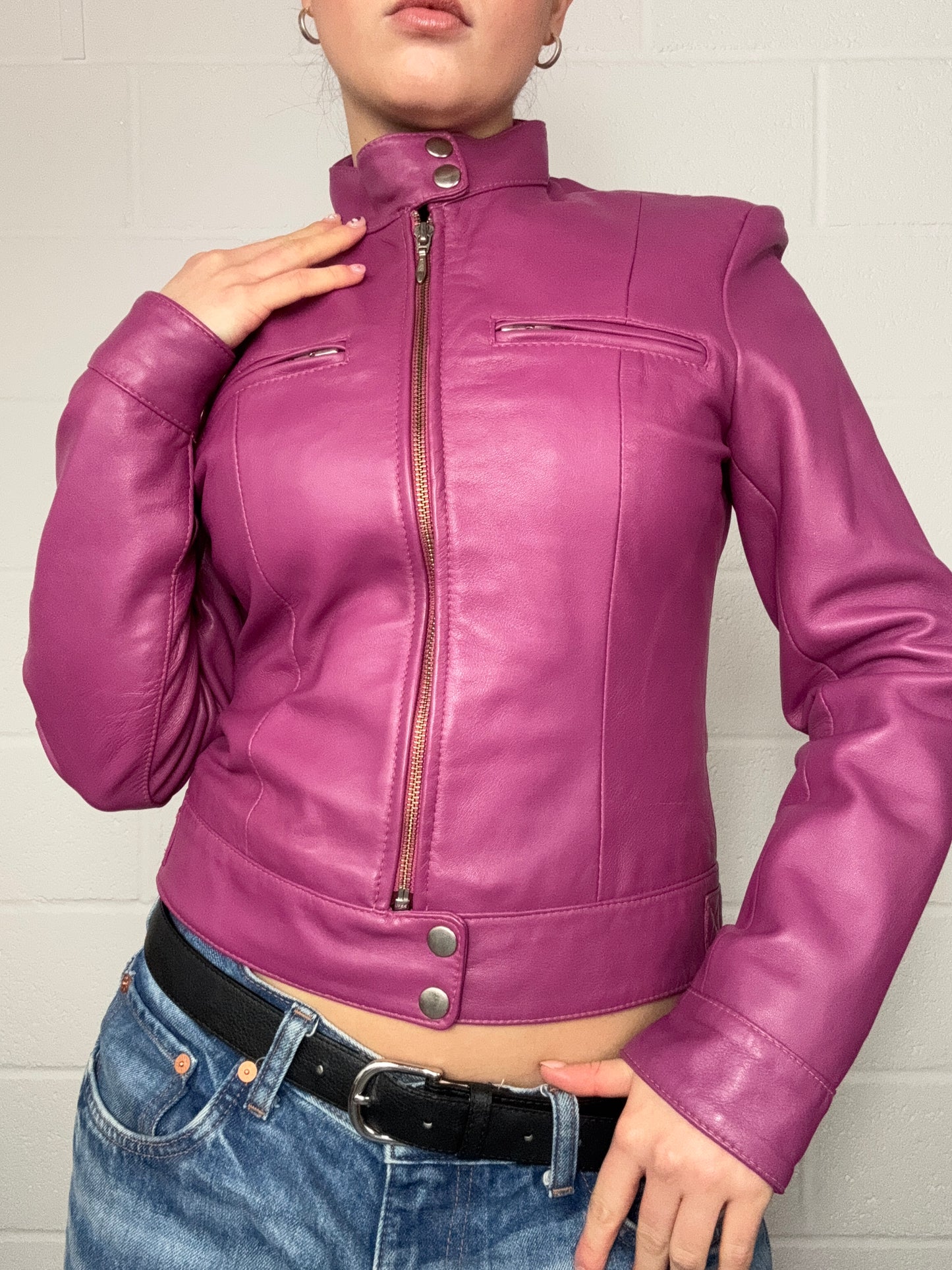 Y2K Leather Jacket (UK10)