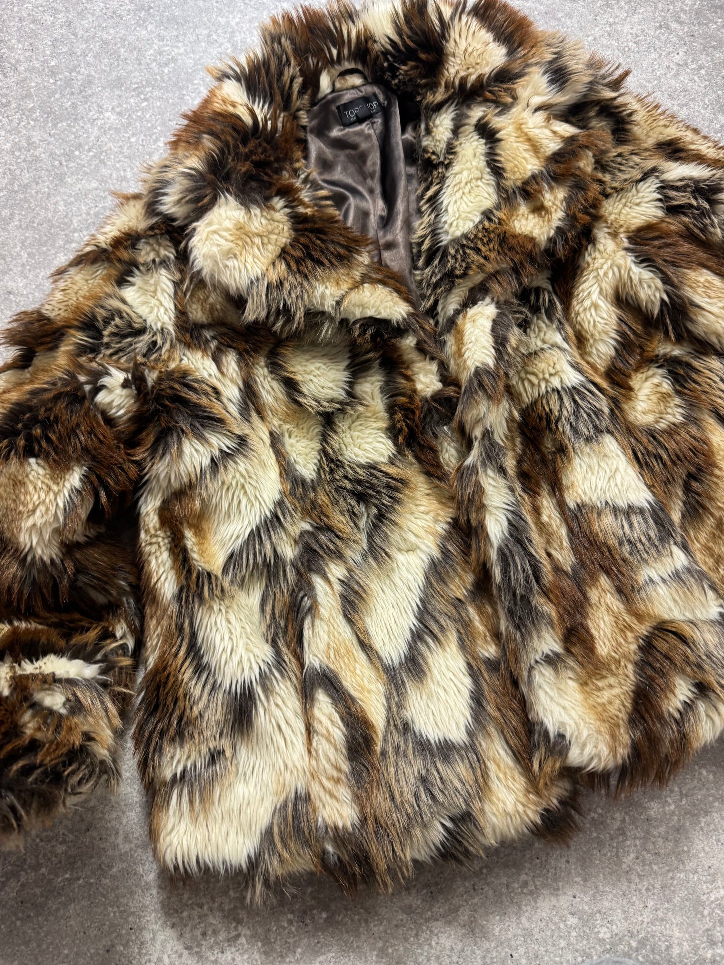 Faux Fur Patchwork Jacket (UK12)