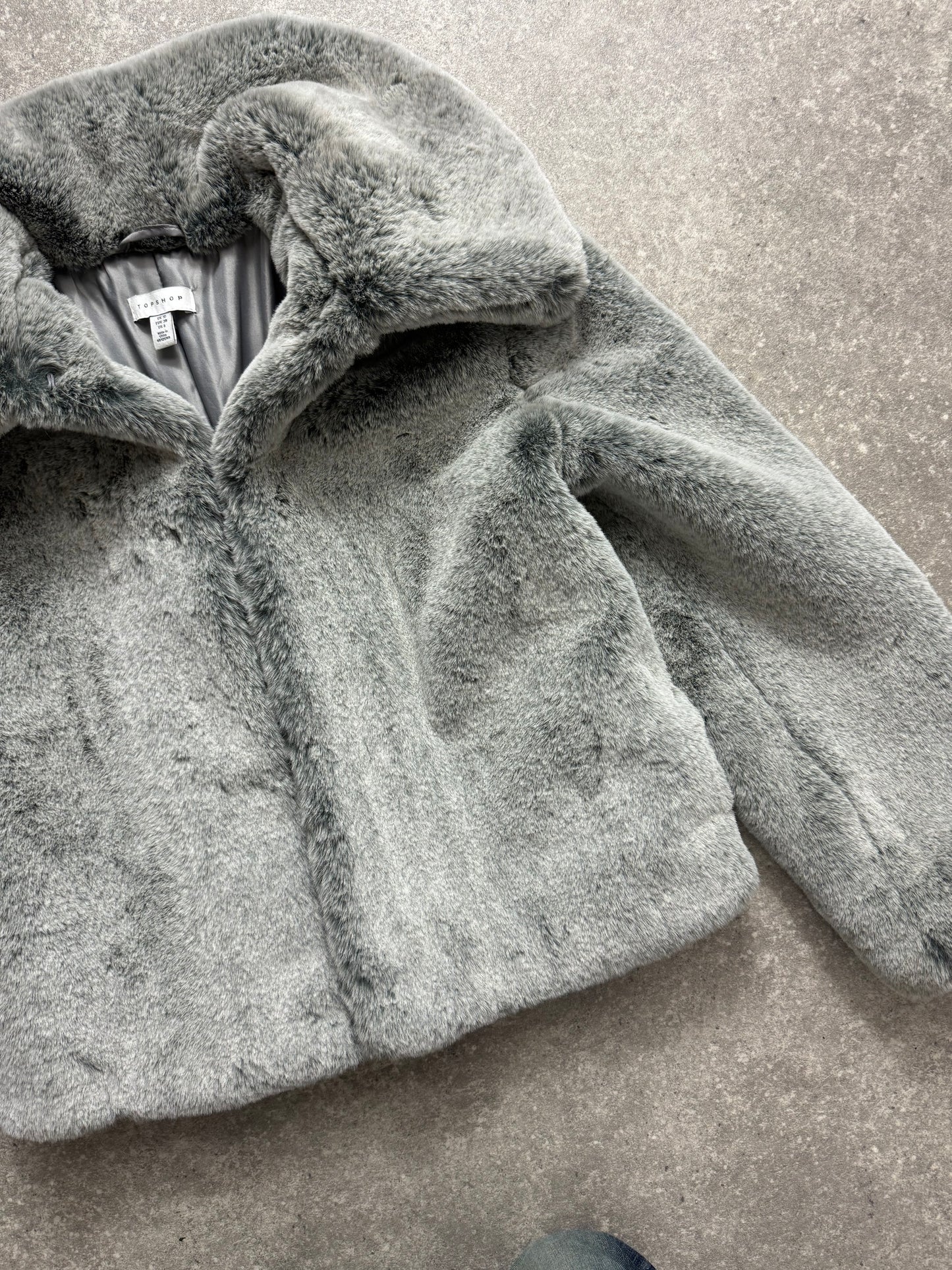 Grey Faux Fur Jacket