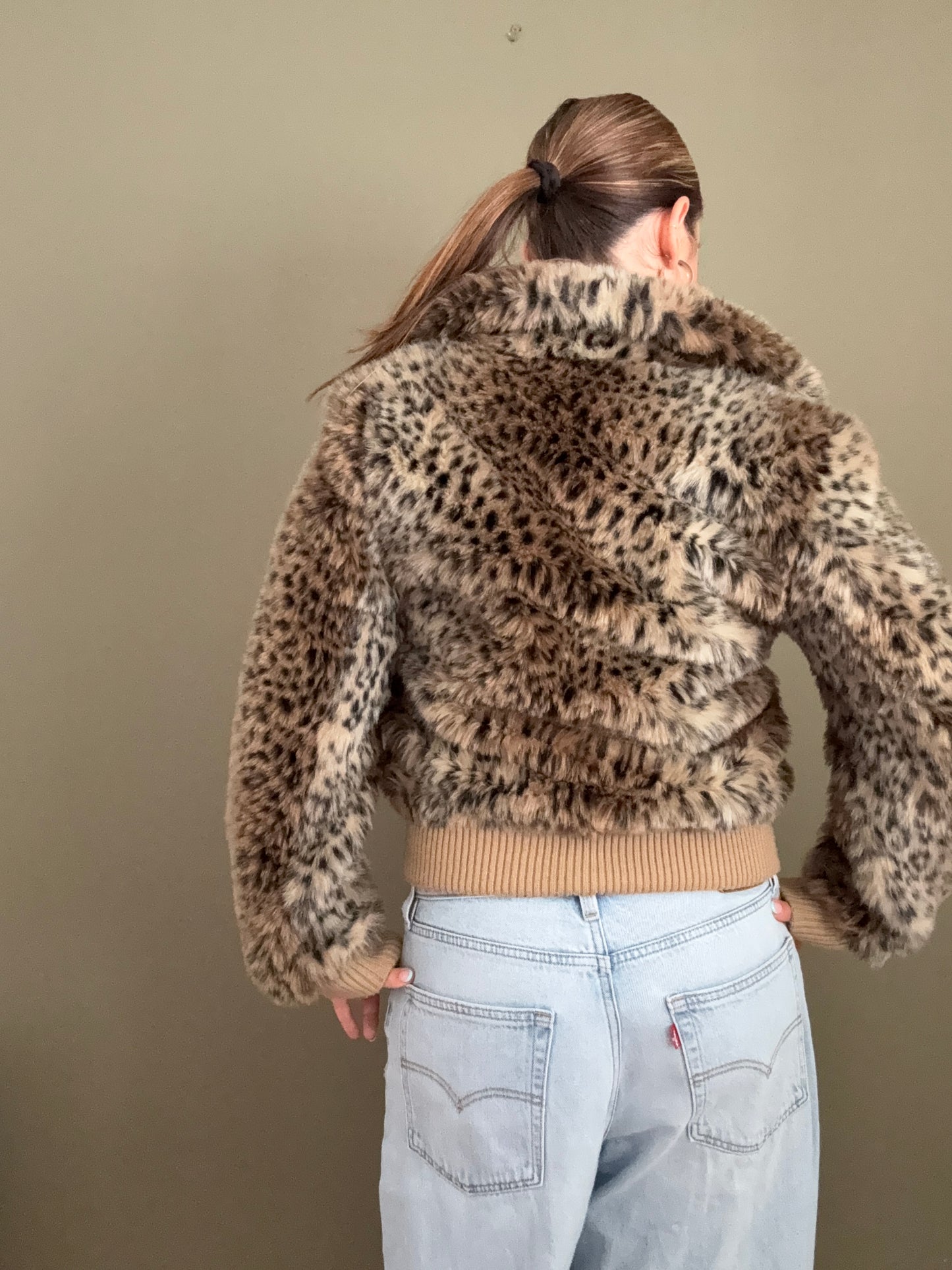 Faux Fur Leopard Jacket (UK10)
