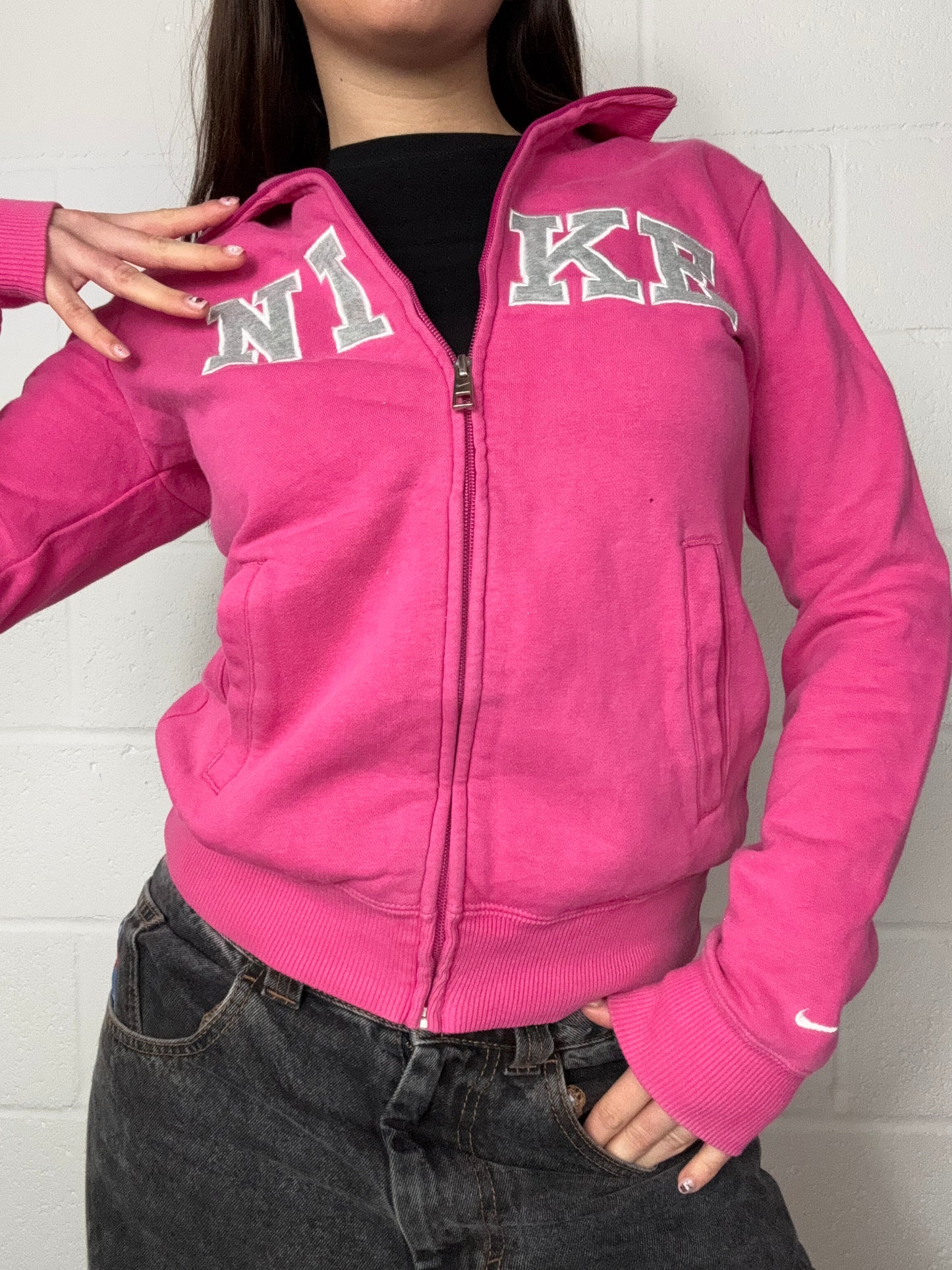 Pink Nike Zip Up Jumper (S)