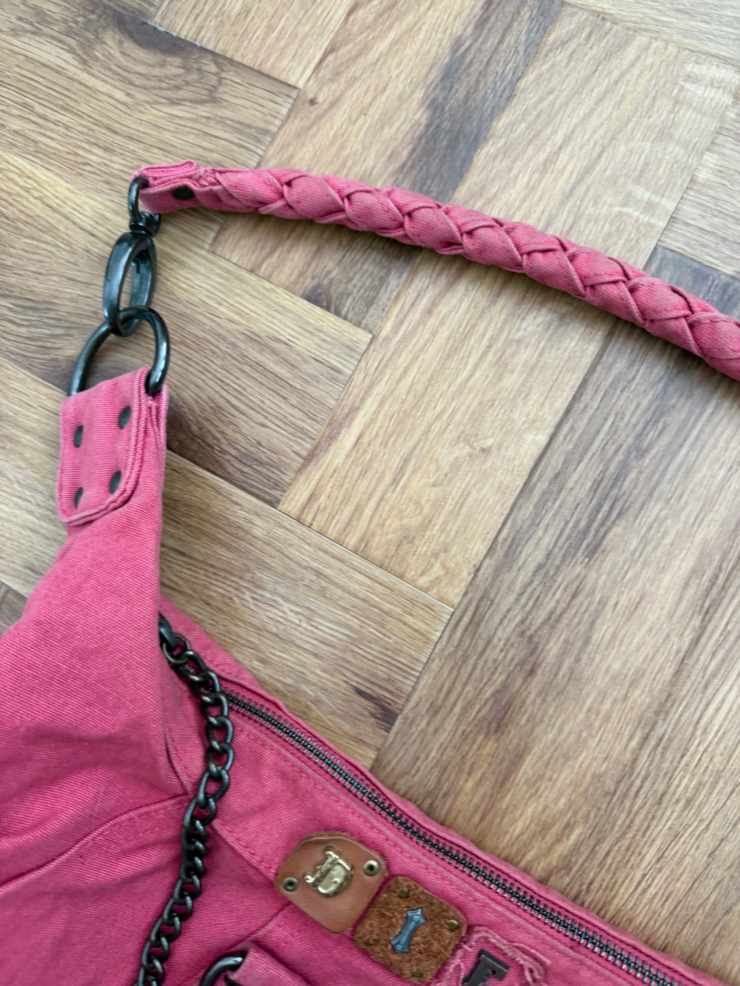 Pink Diesel Slouchy Shoulder Bag
