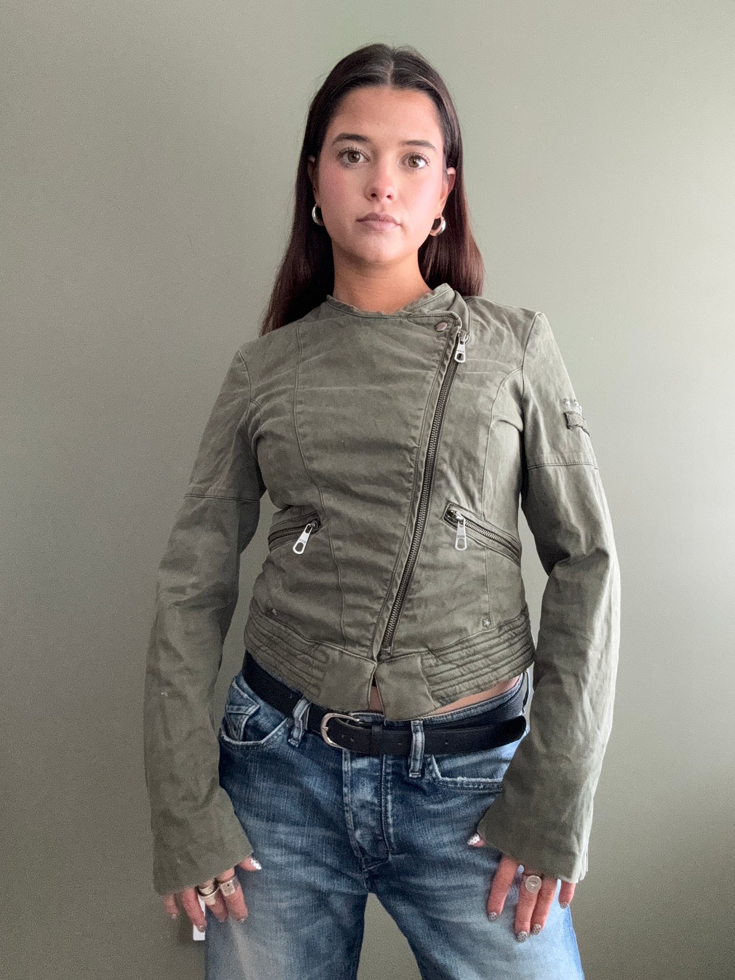 Guess Khaki Fitted Jacket (S)