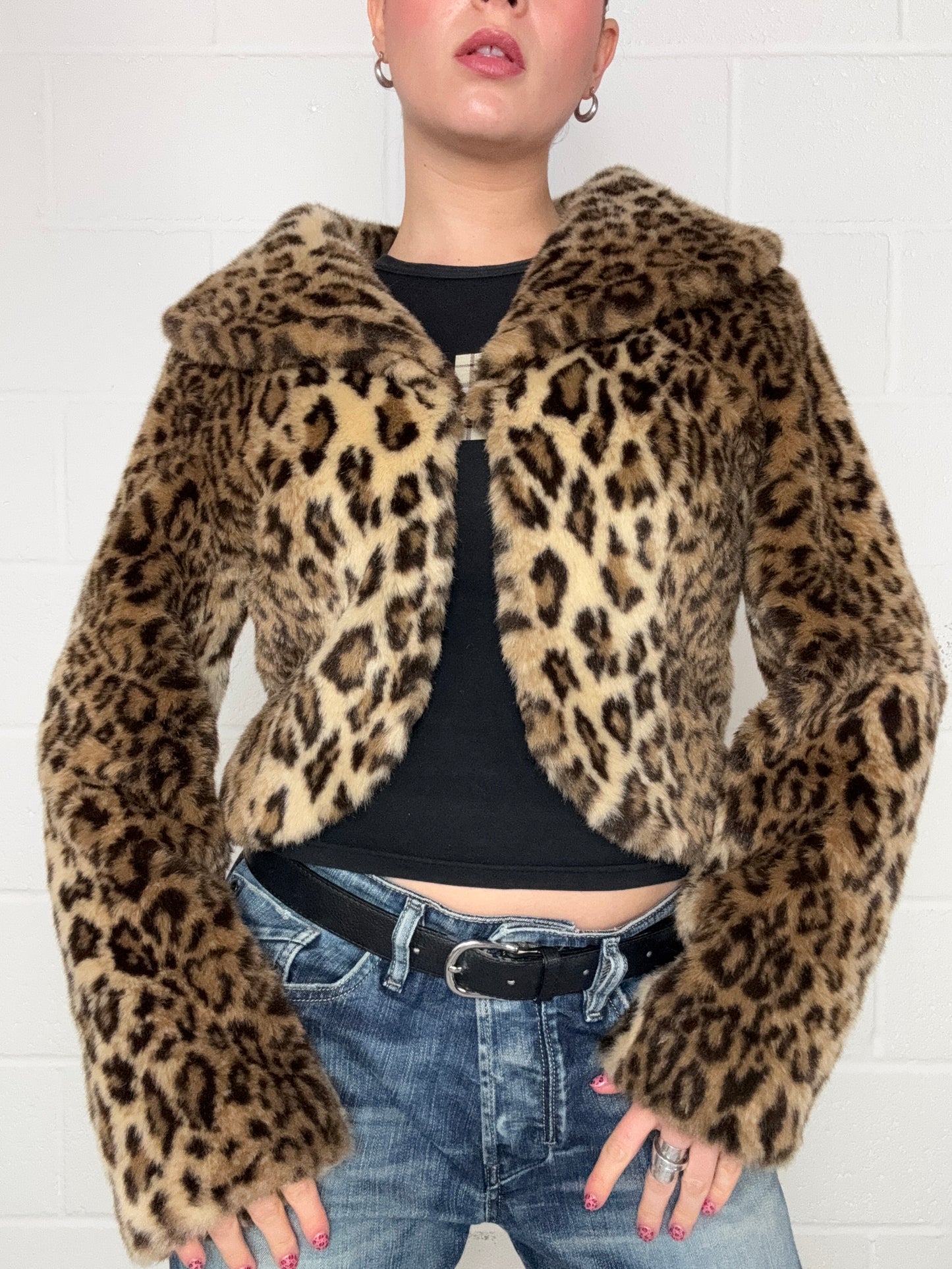 Leopard Faux Fur Jacket (UK12)