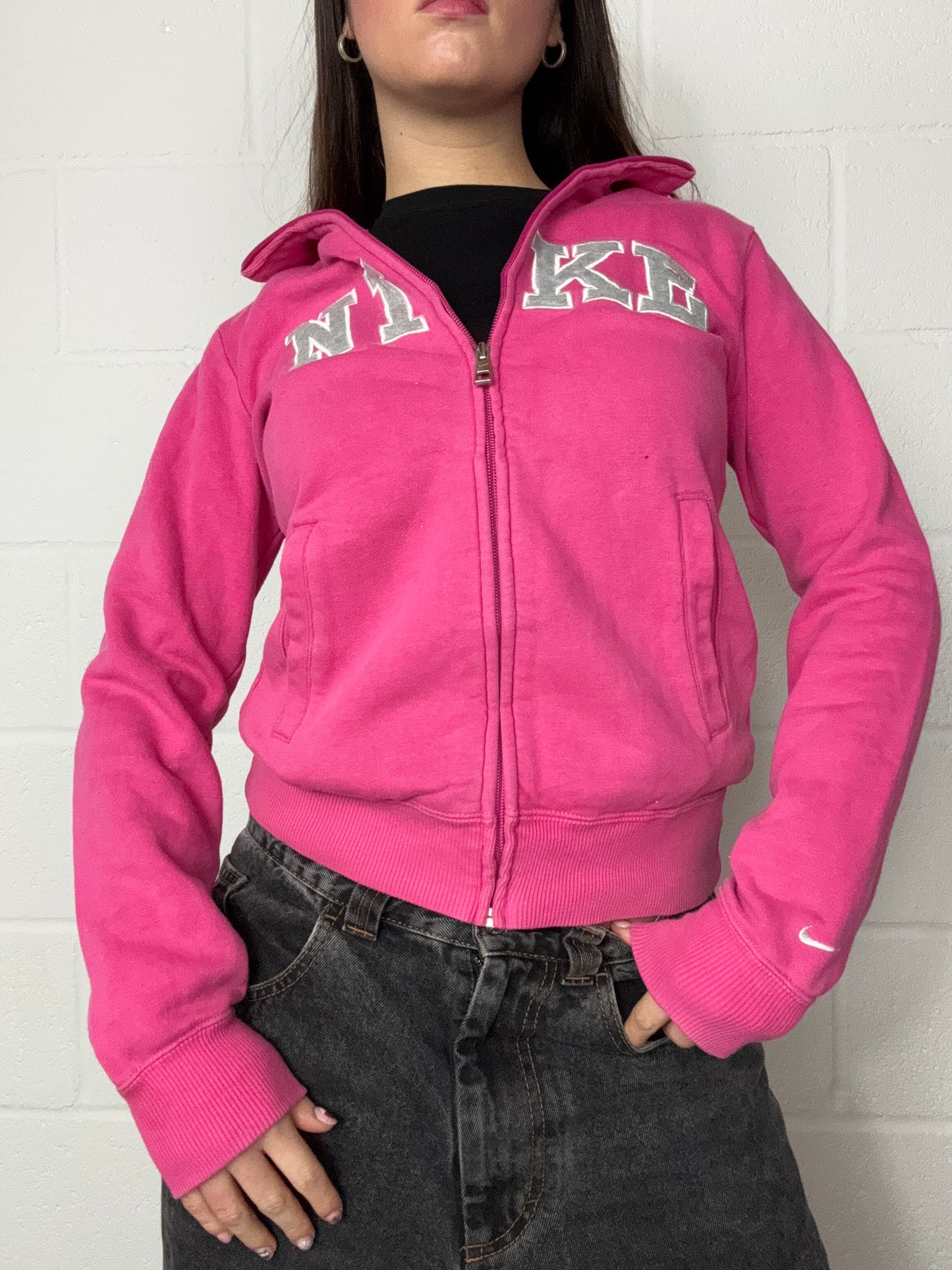 Pink Nike Zip Up Jumper (S)