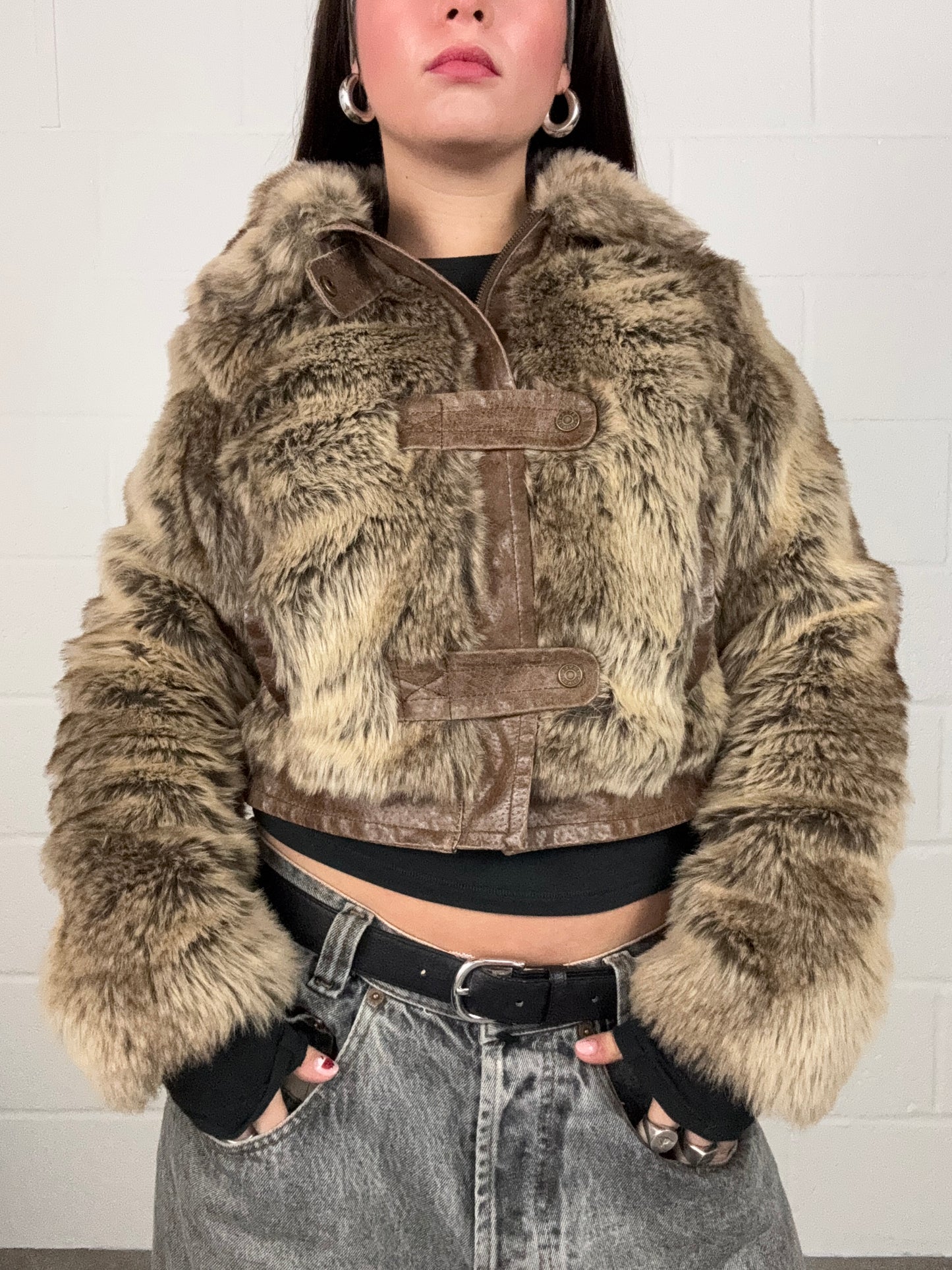 Y2K Faux Fur Jacket (UK10)