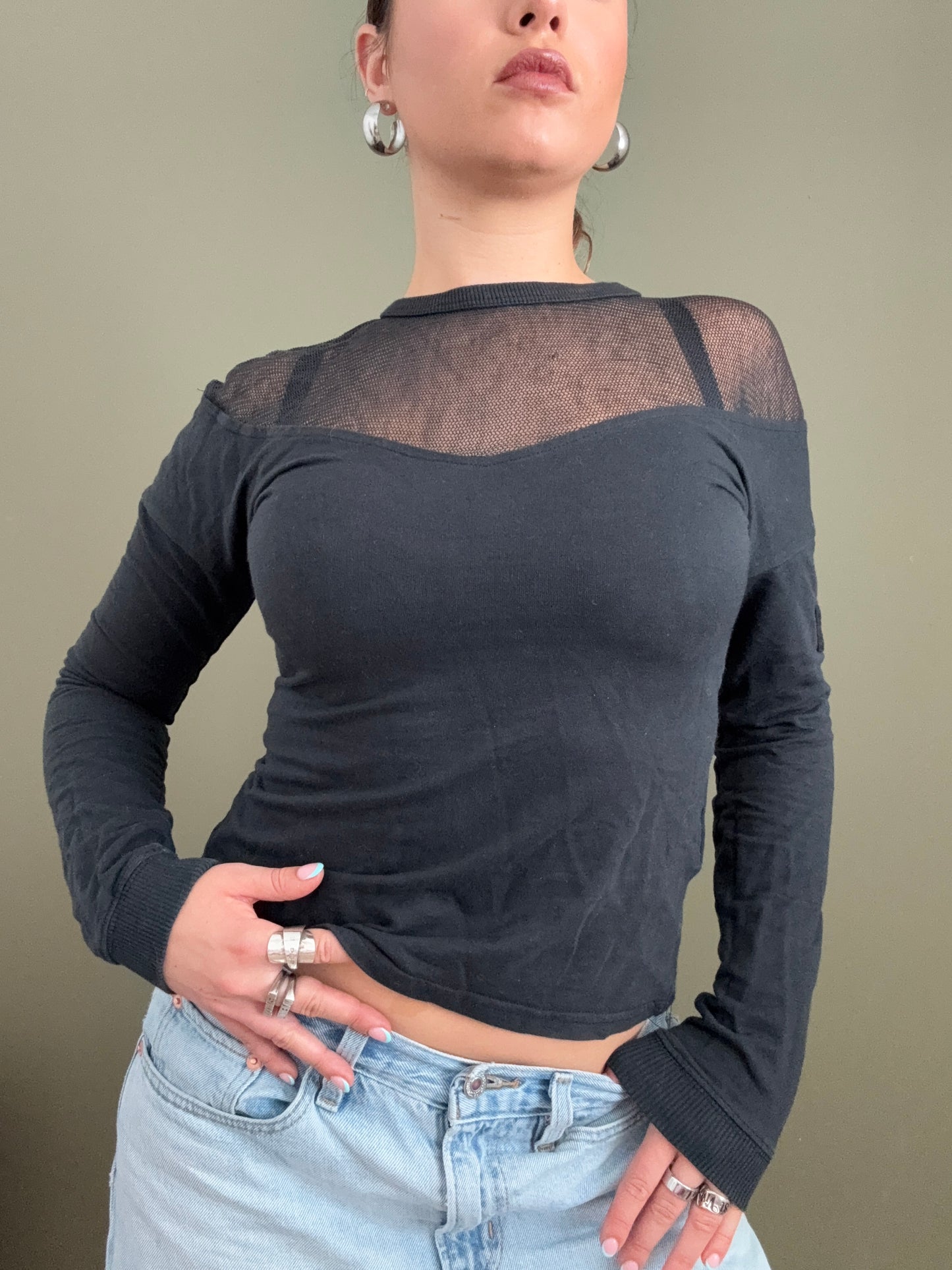 Diesel Longsleeve Mesh Top (S)