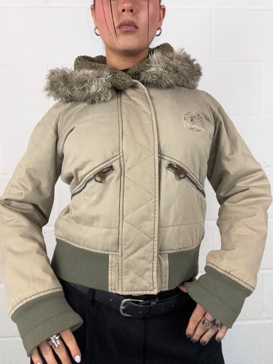 Khaki Firetrap Bomber Jacket (M)