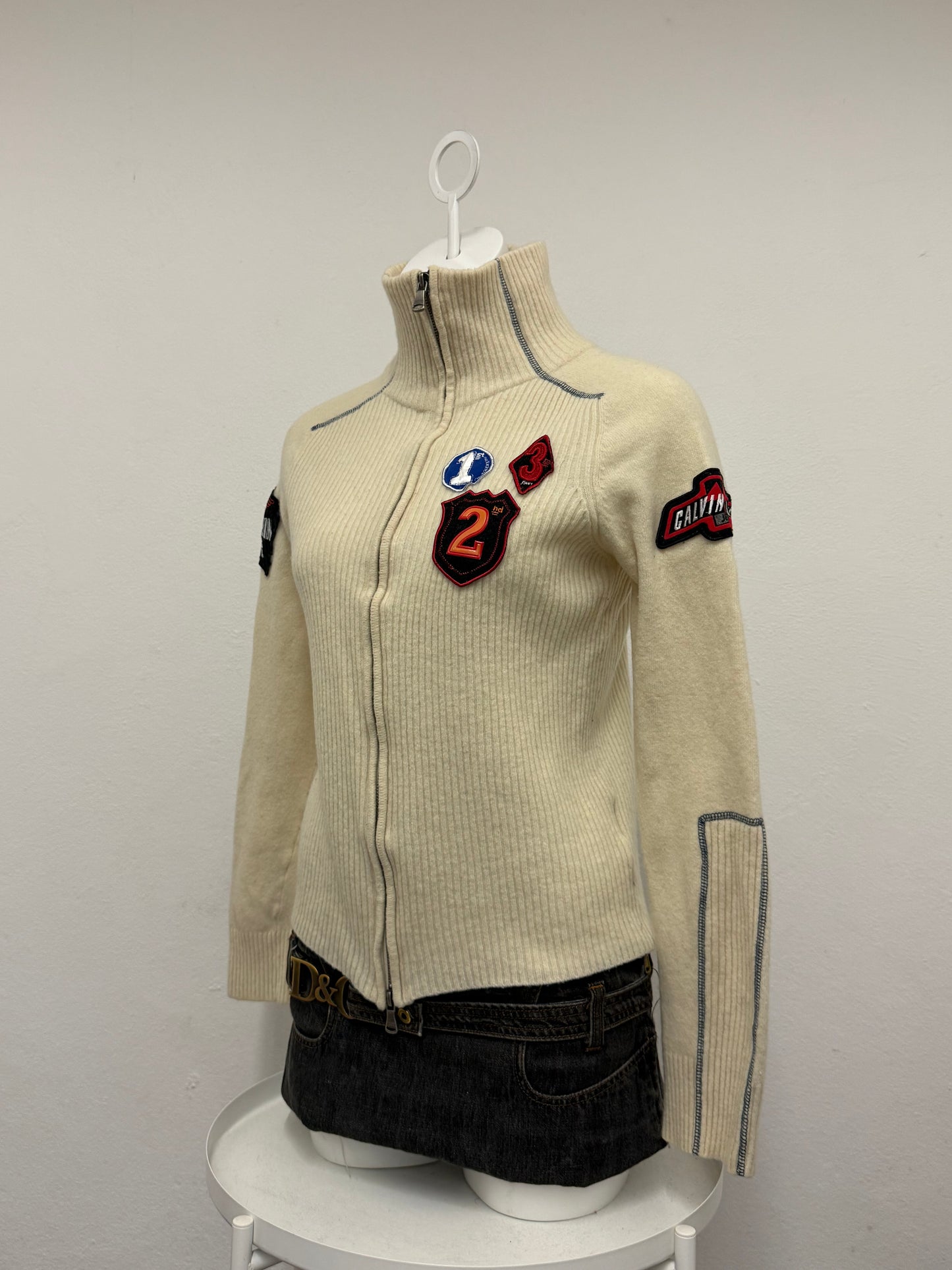 Calvin Klein Patchwork Wool Knit Jumper (XL)