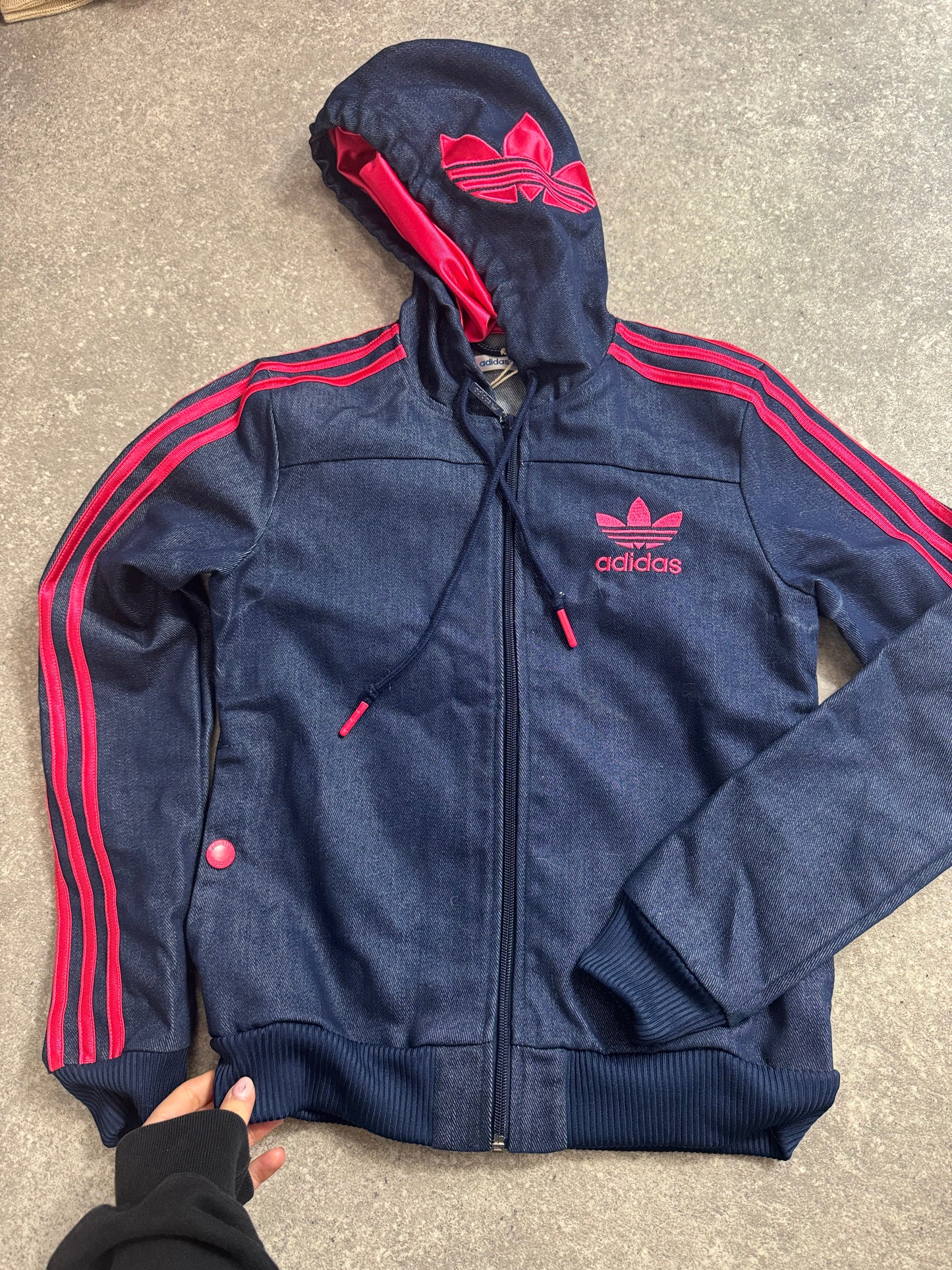 Adidas Denim Zip Hoodie (UK8)