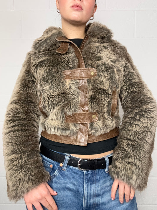 Y2K Faux Fur Jacket (UK8)