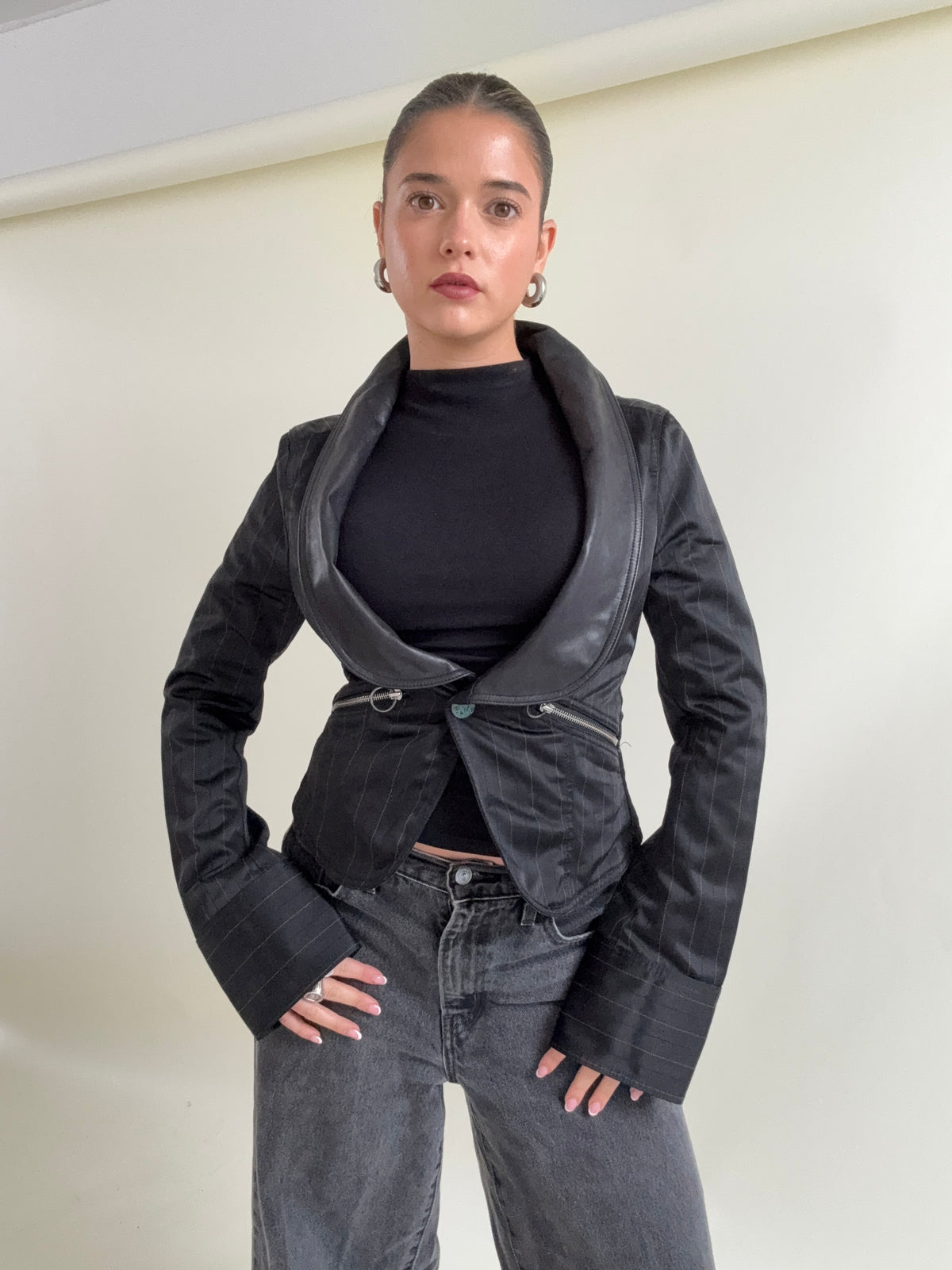 Fitted Diesel Pinstripe Blazer (M)