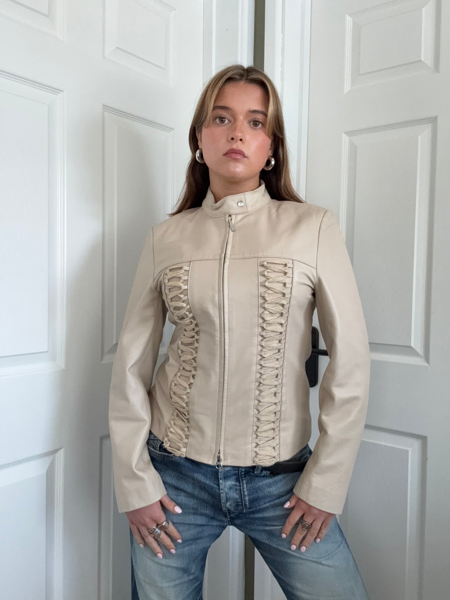 Leather Corset Style Jacket (UK10)