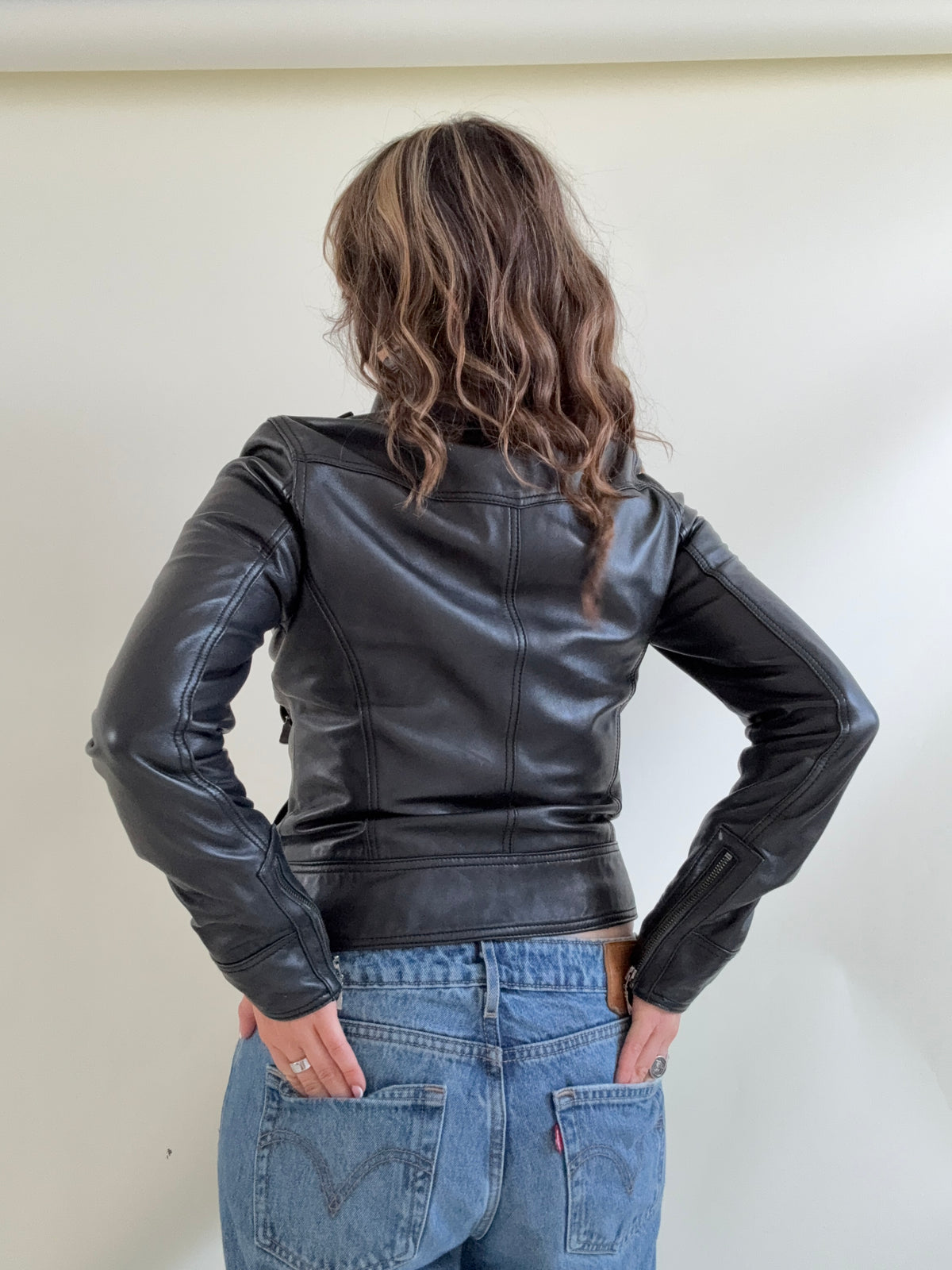 Ted Baker Fitted Leather Jacket (S)