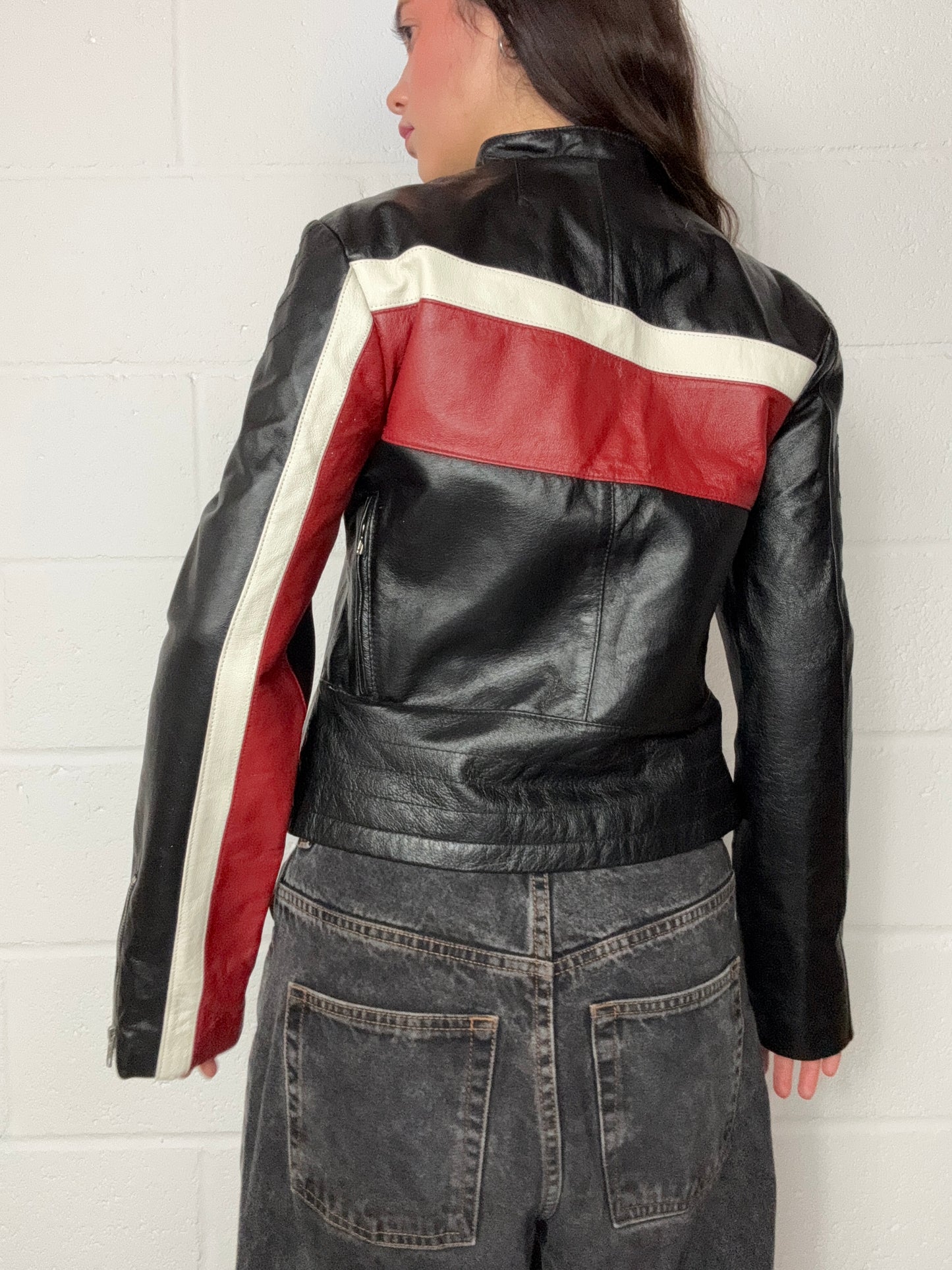 Pepe Jeans Leather Biker Jacket (M)