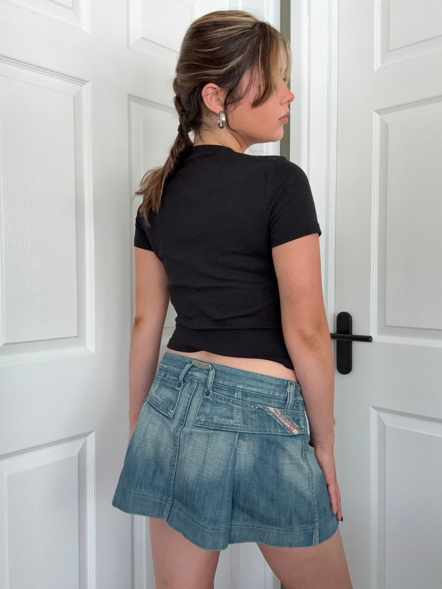 Diesel Wrap Denim Skirt (28)