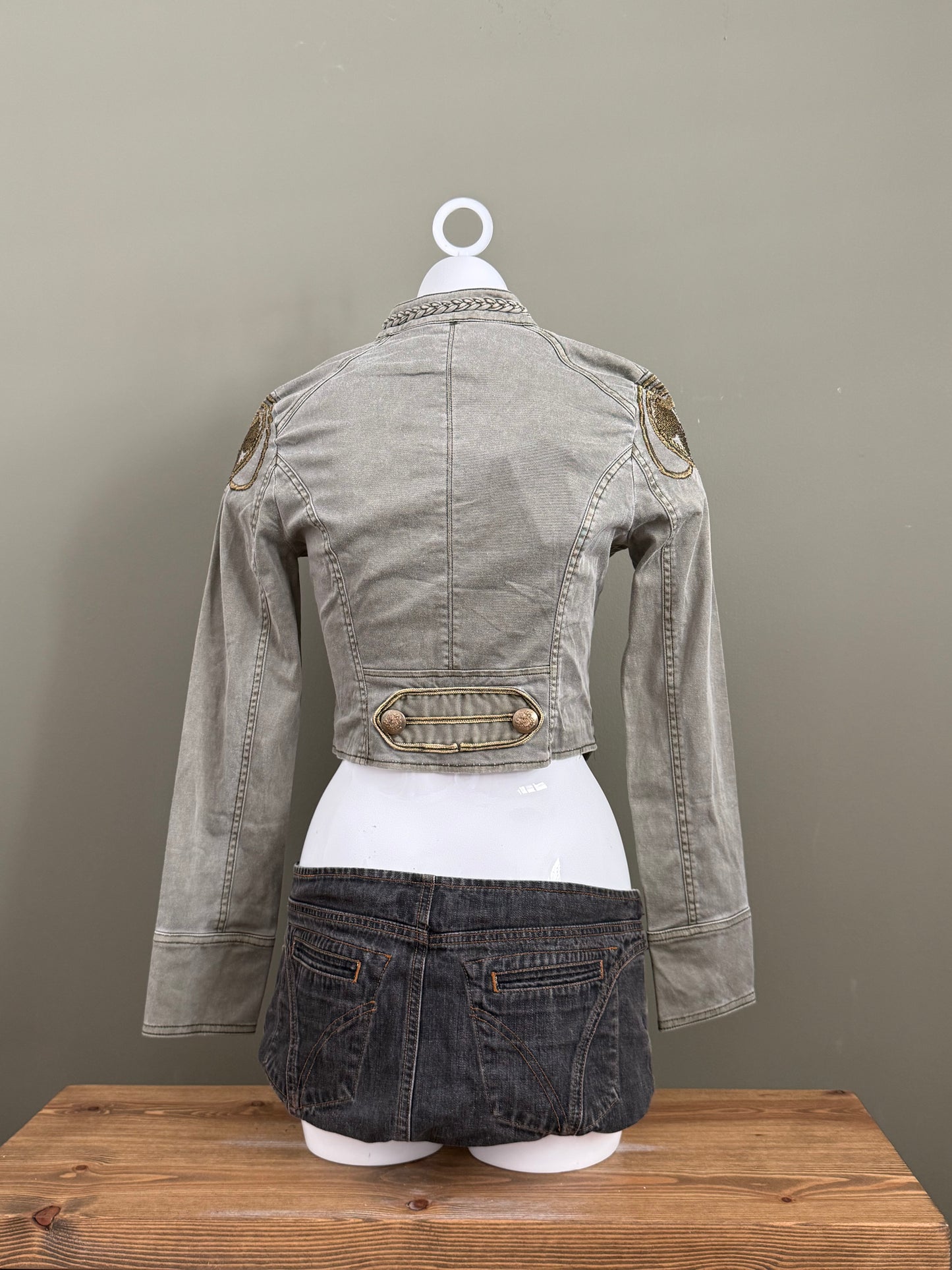 Jane Norman Deadstock Cropped Military Jacket (UK10)