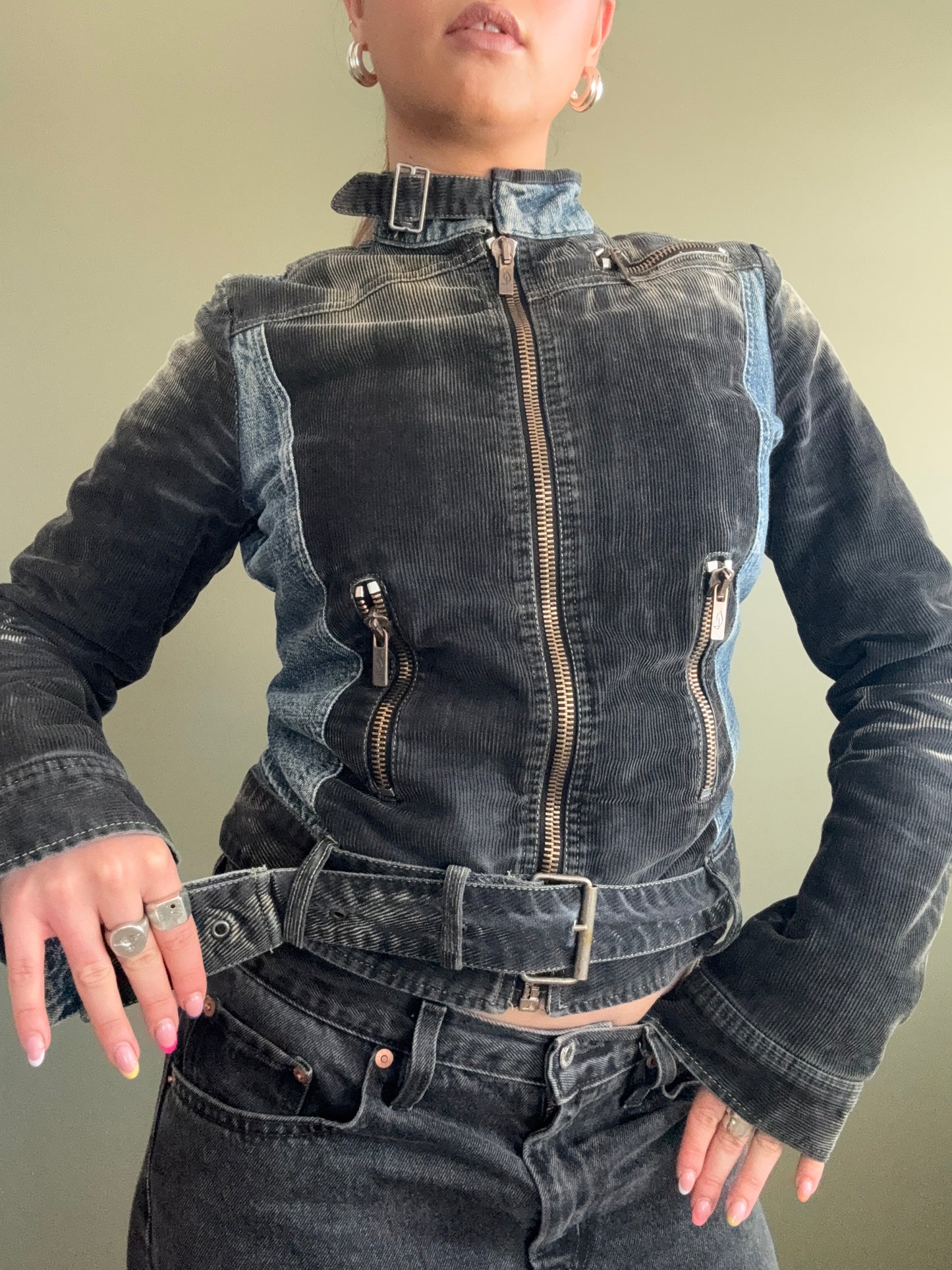 Diesel Denim/Cord Biker Jacket (M)