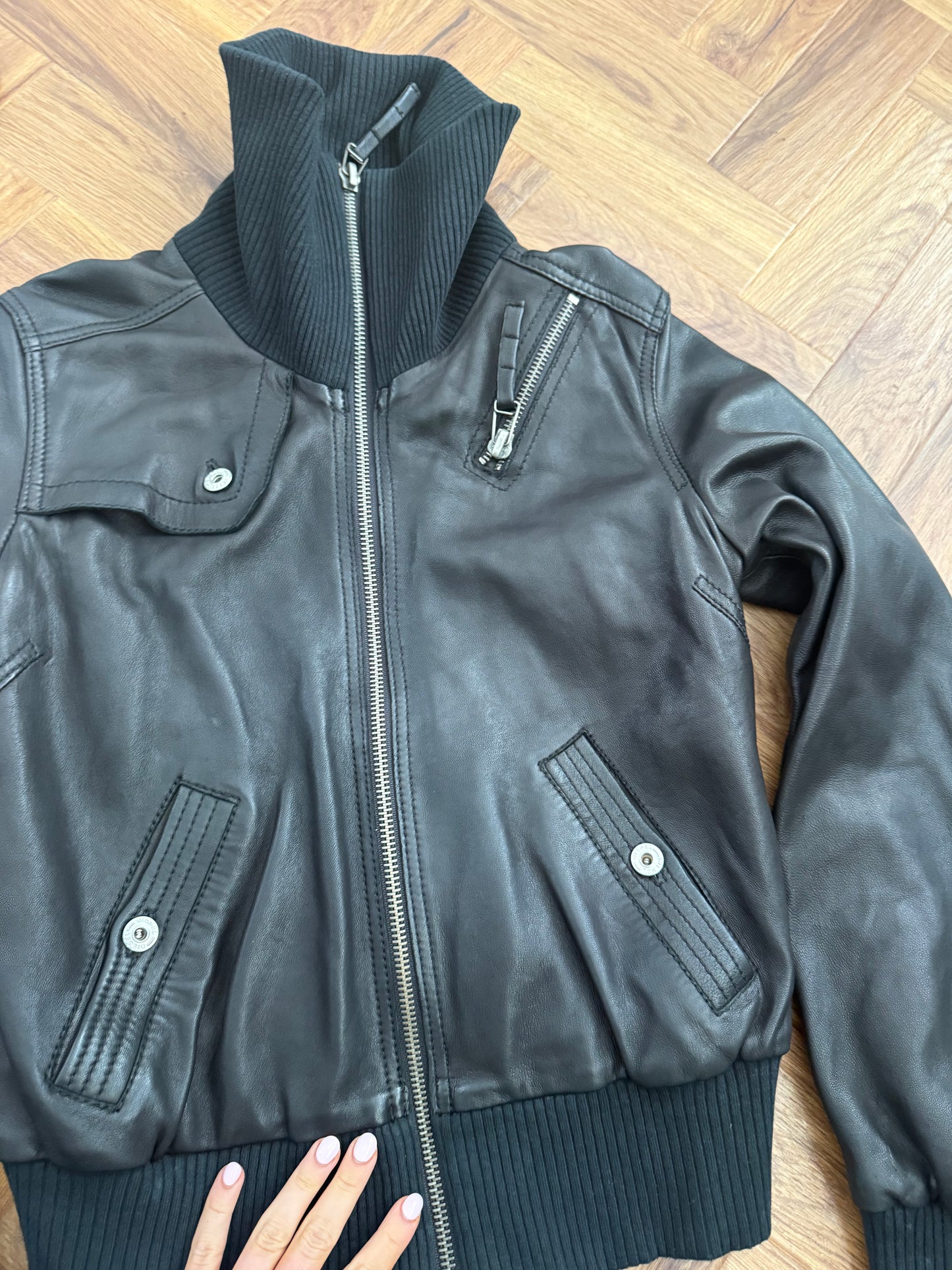 Diesel Leather Bomber Jacket (L)