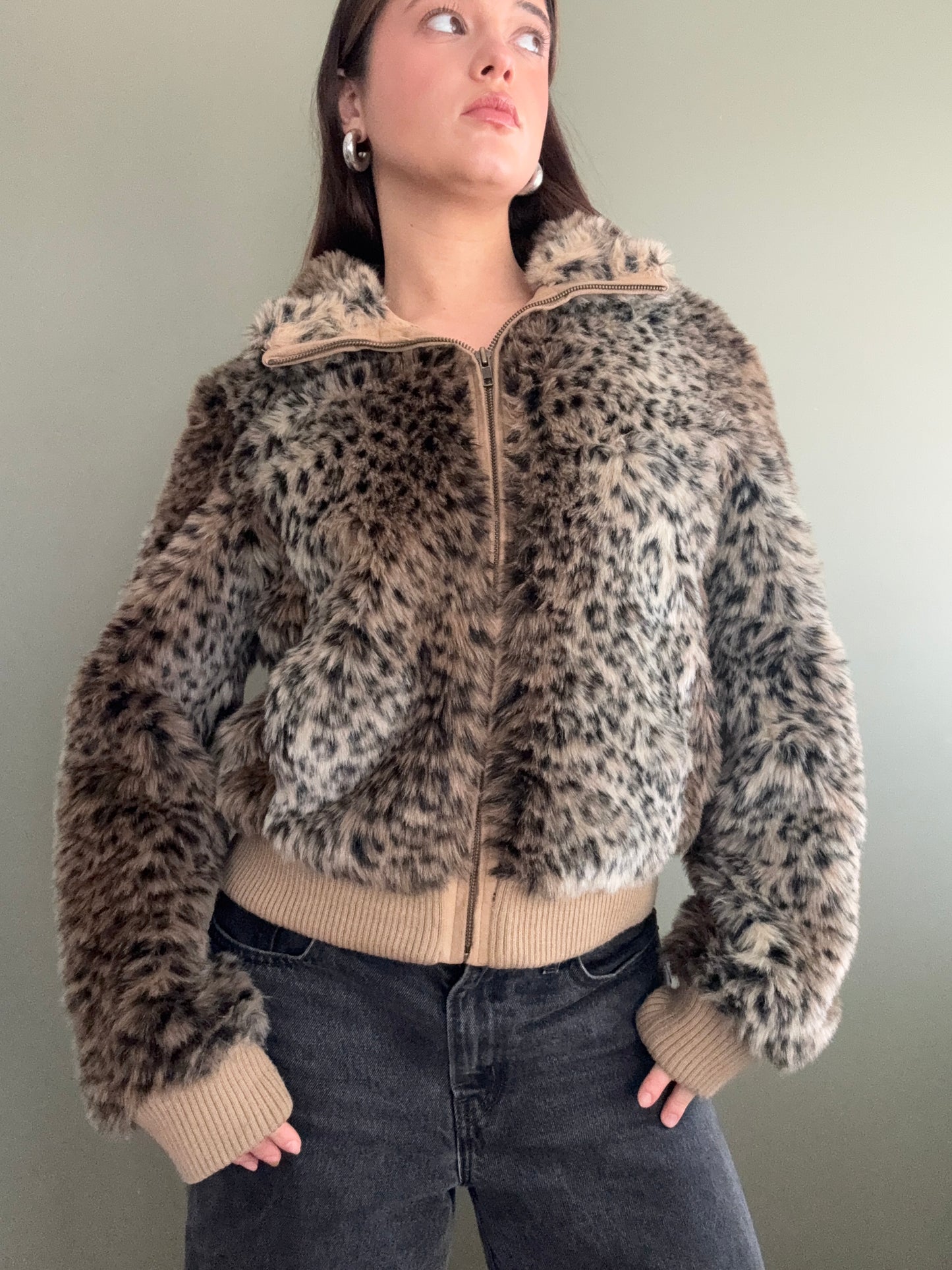 Faux Fur Leopard Jacket (UK14)