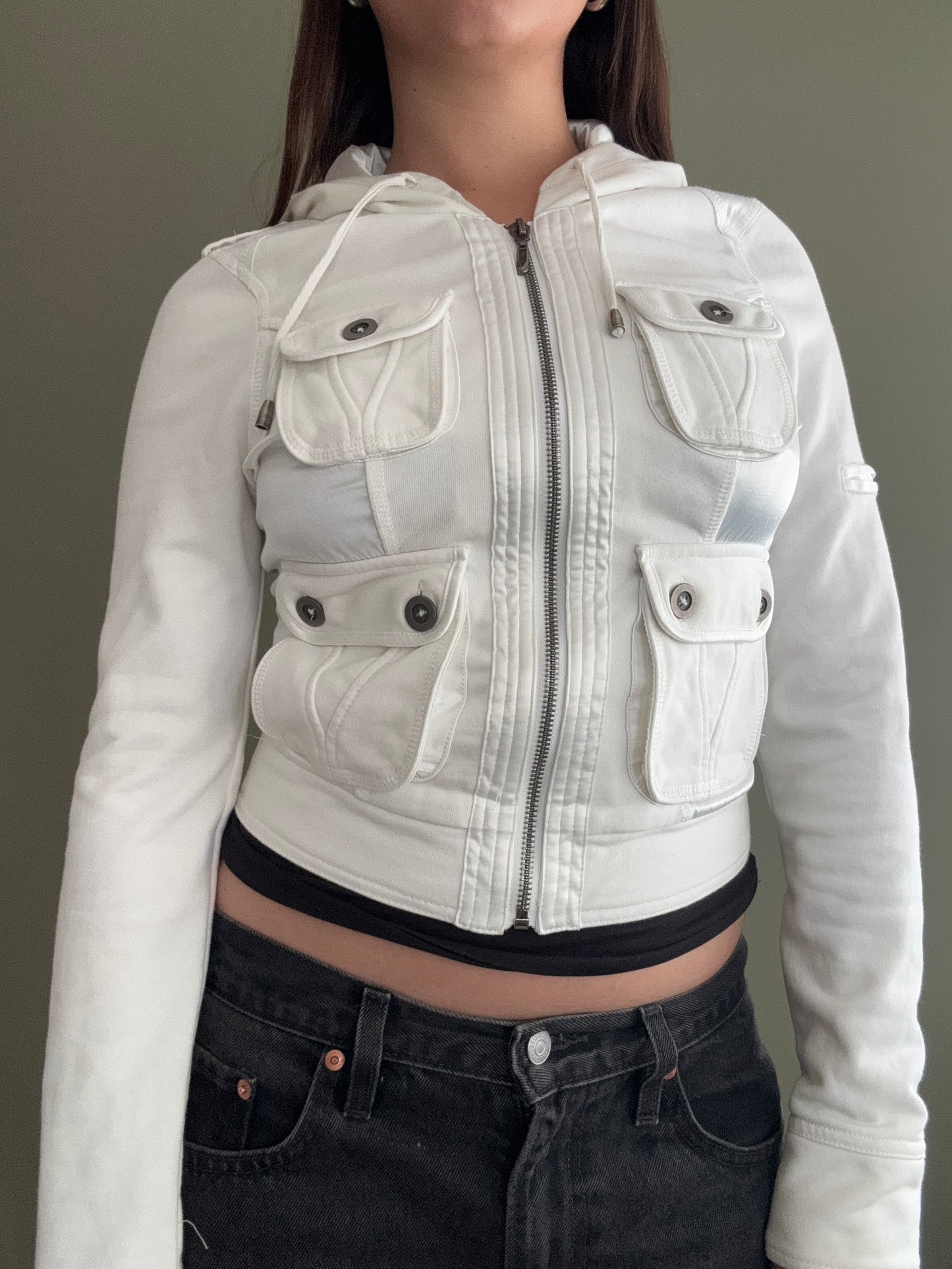 Jane Norman Cargo Zip Hoodie (UK6)