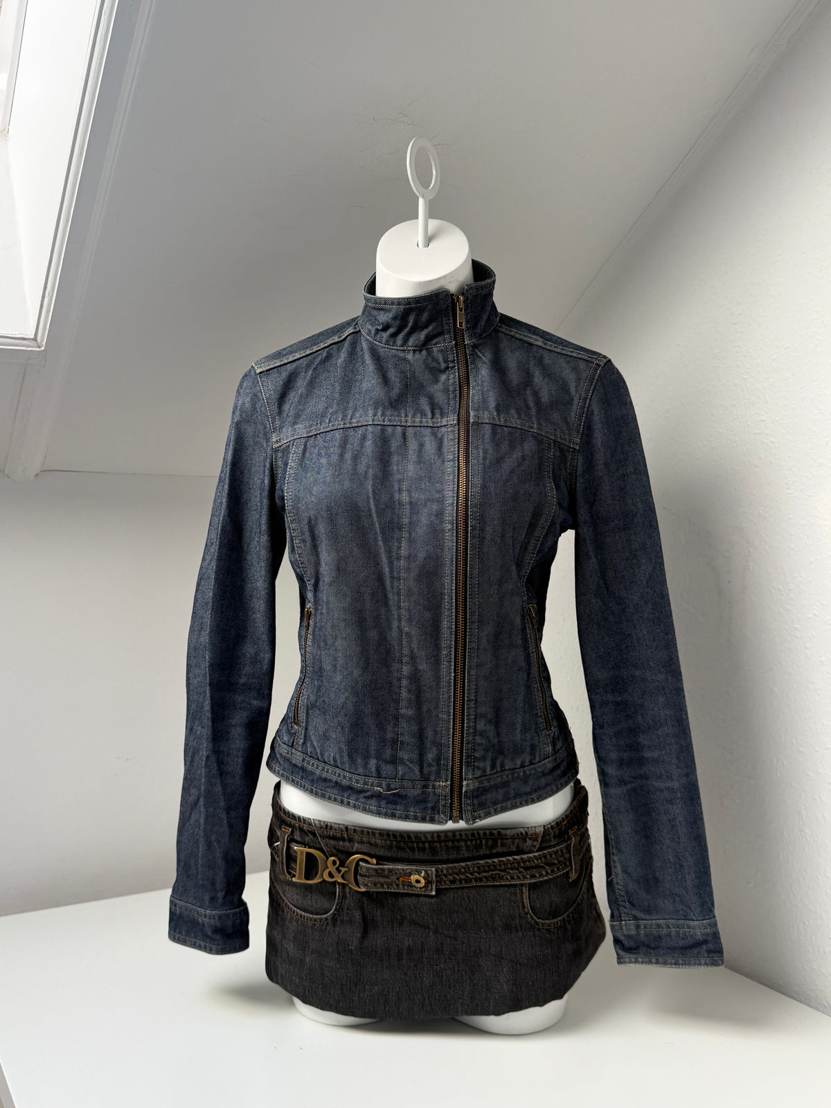 French Connection Asymmetric Denim Jacket (S)