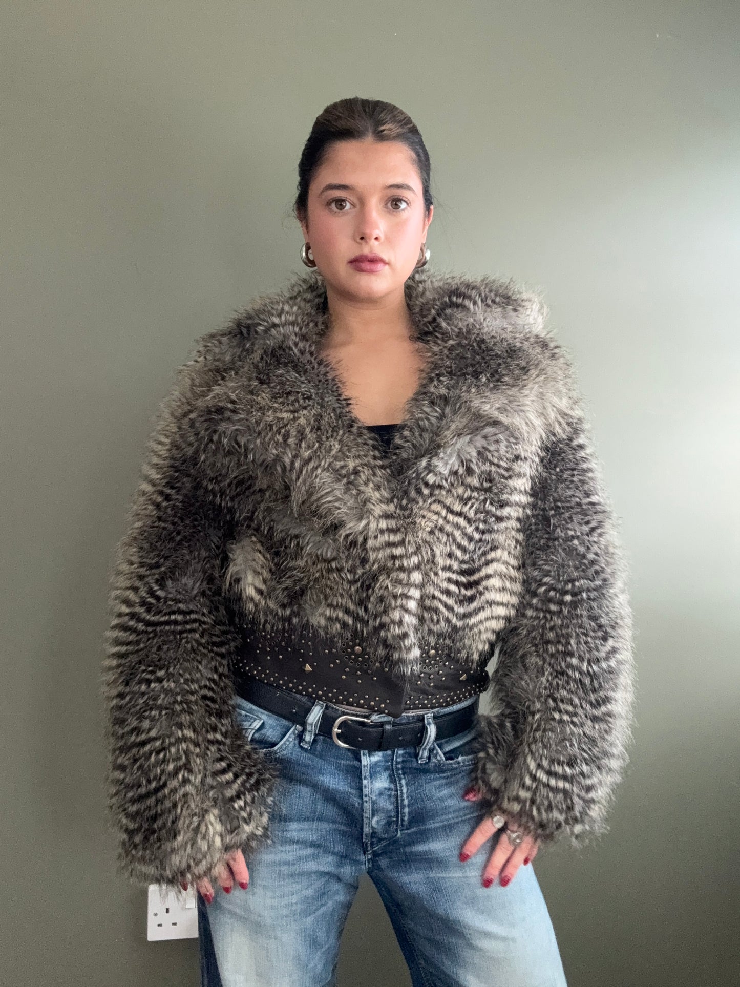 Roberto Cavalli x H&M Faux Fur Jacket (S)