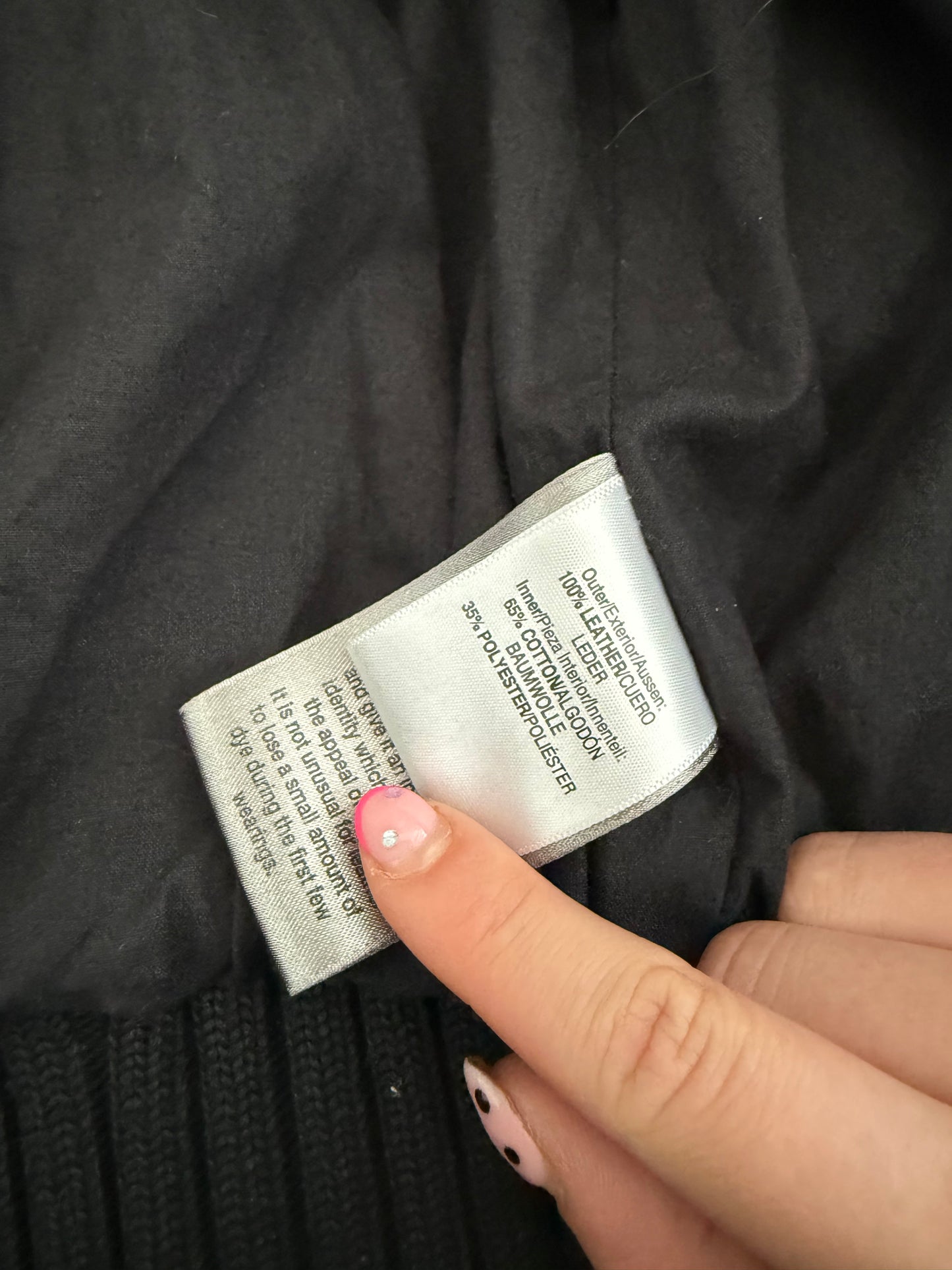 Leather Cargo Bomber Jacket (UK12)