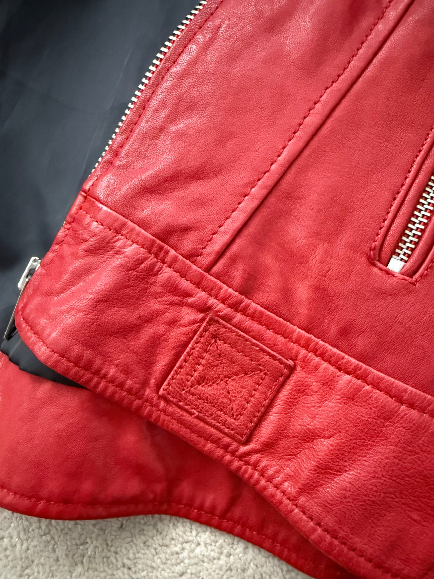 Diesel Red Leather Jacket (M)